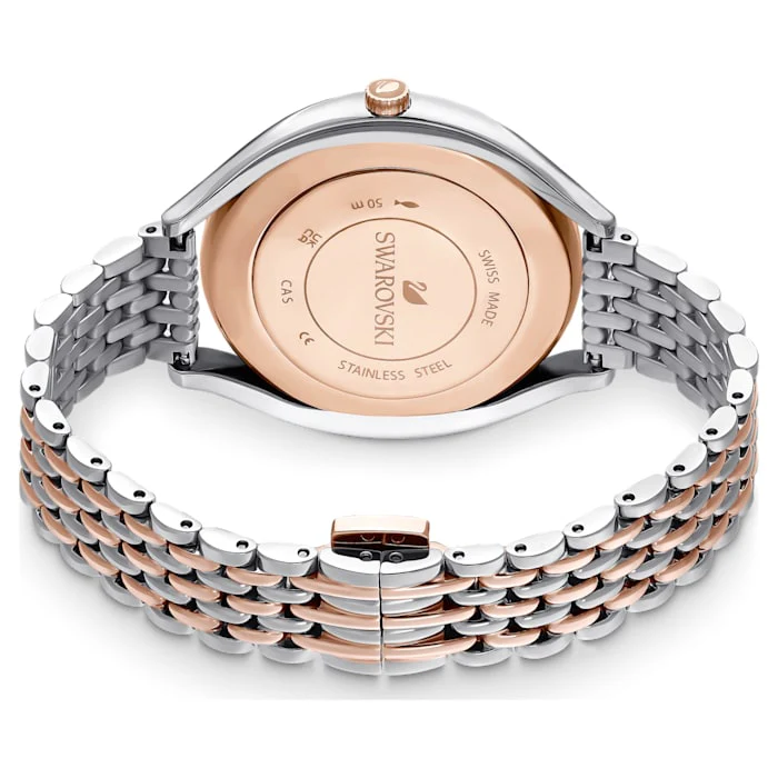 Crystalline Aura watch Swiss Made, Metal bracelet, Rose gold tone, Mixed metal finish - Image 3