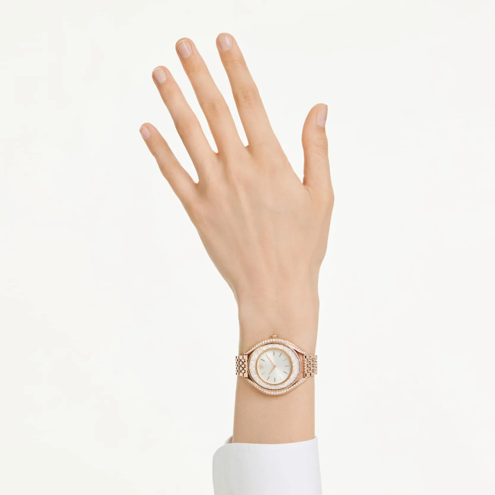 Crystalline aura watch Swiss Made, Metal bracelet, Rose gold tone, Rose gold-tone finish - Image 6