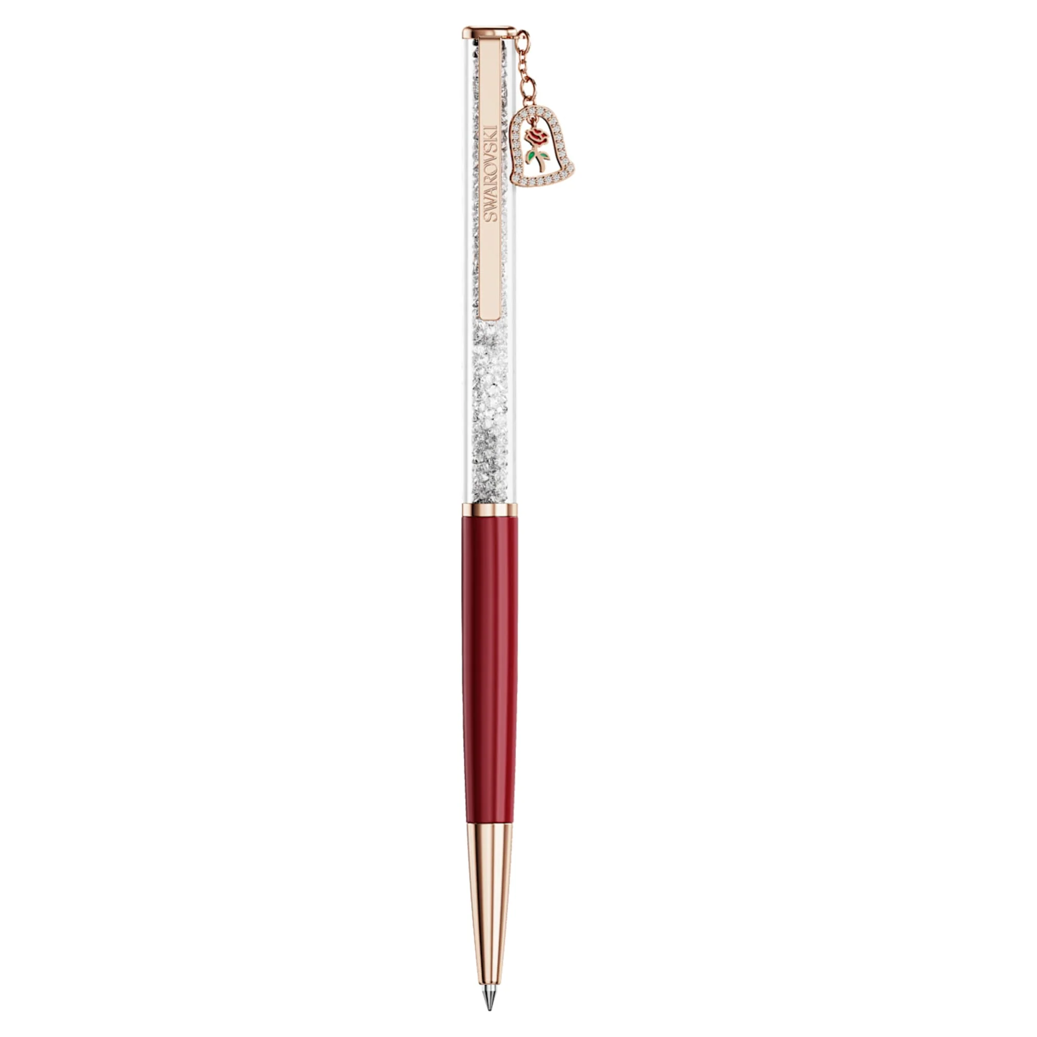 Crystalline ballpoint pen Bell, Red lacquered, rose gold-tone plated - Image 2
