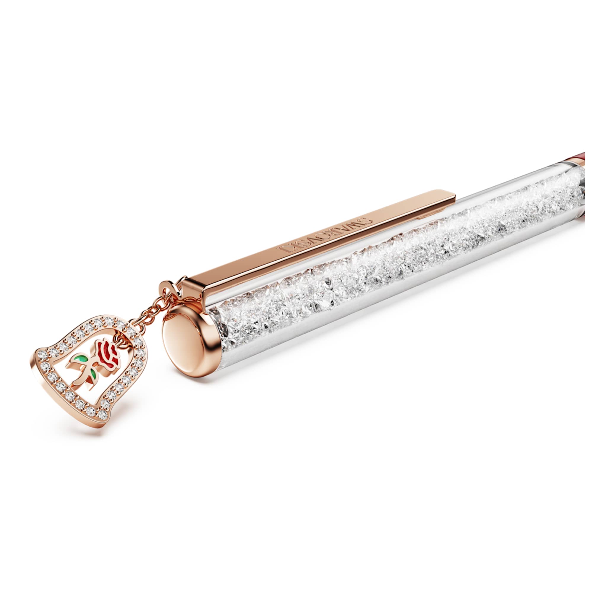 Crystalline ballpoint pen Bell, Red lacquered, rose gold-tone plated - Image 4