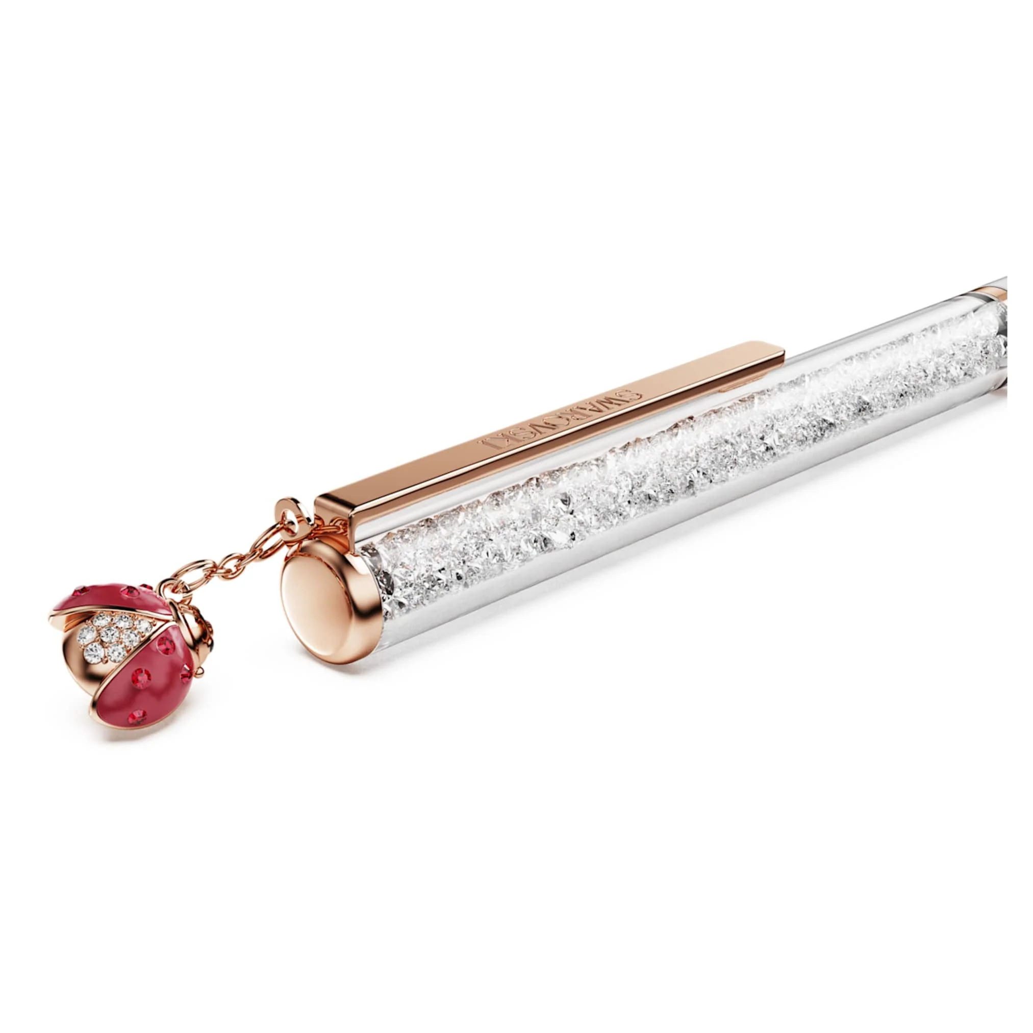 Crystalline ballpoint pen Ladybug, White, Red lacquered, Rose gold-tone plated - Image 4