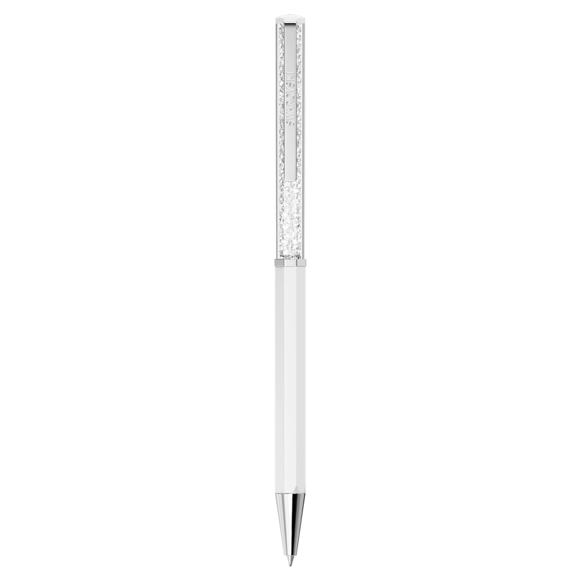 Crystalline ballpoint pen White lacquered, Chrome plated - Image 2