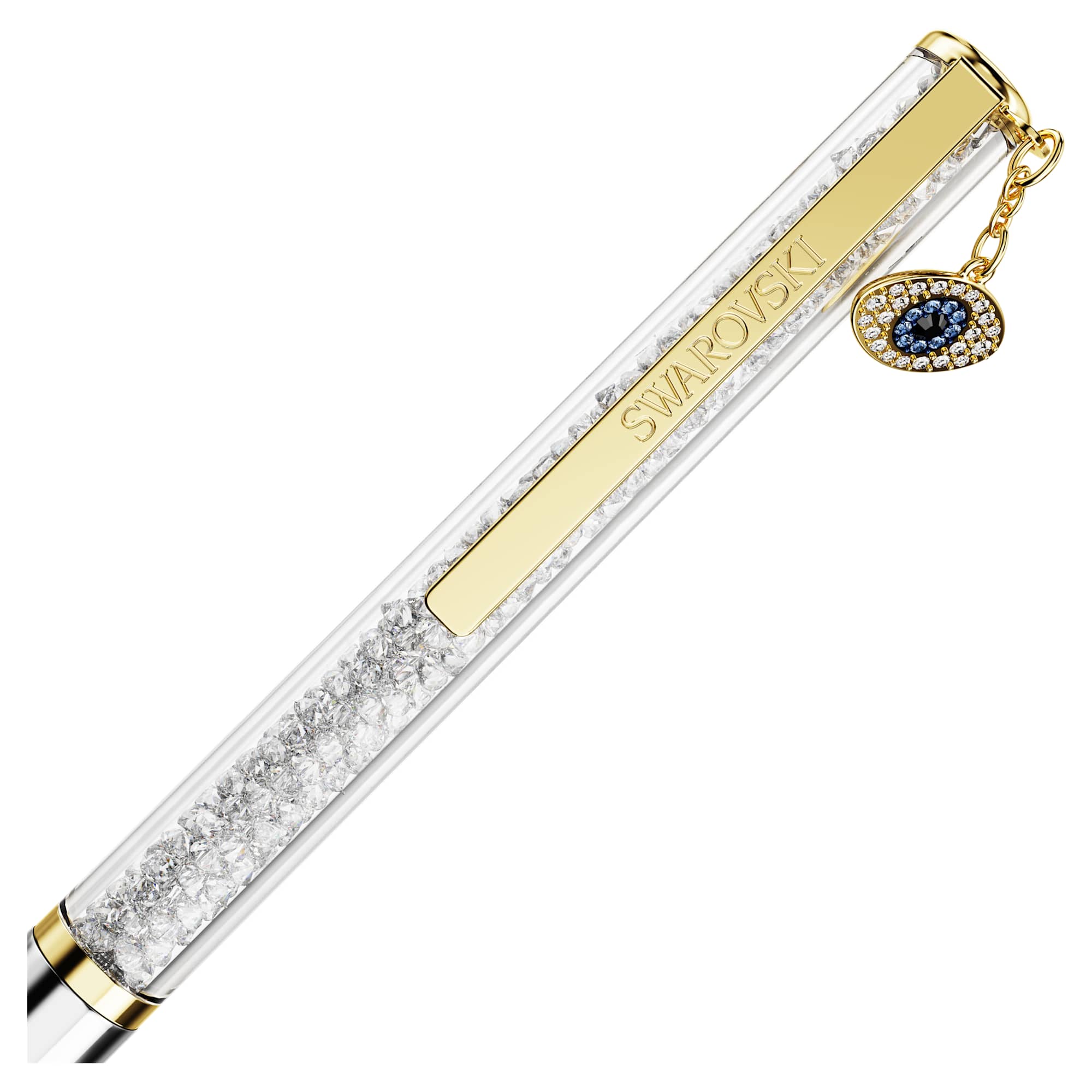 Crystalline Silk ballpoint pen Evil eye, Gold tone, Mixed metal finish - Image 3