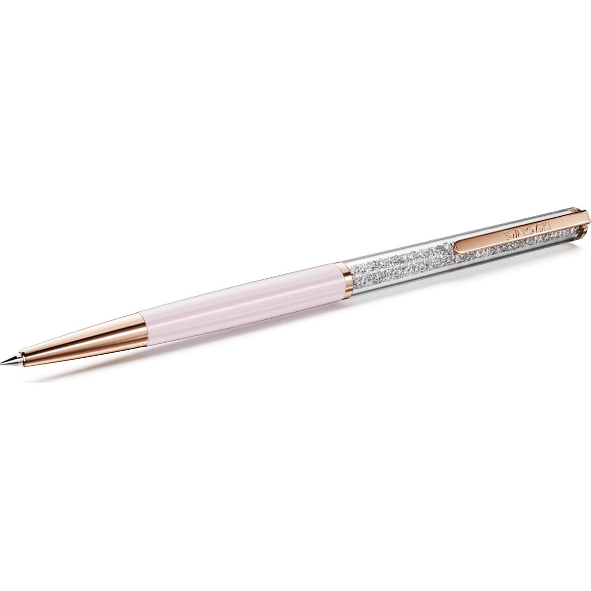 Crystalline Silk ballpoint pen Pink, Pink lacquered, Rose gold-tone plated