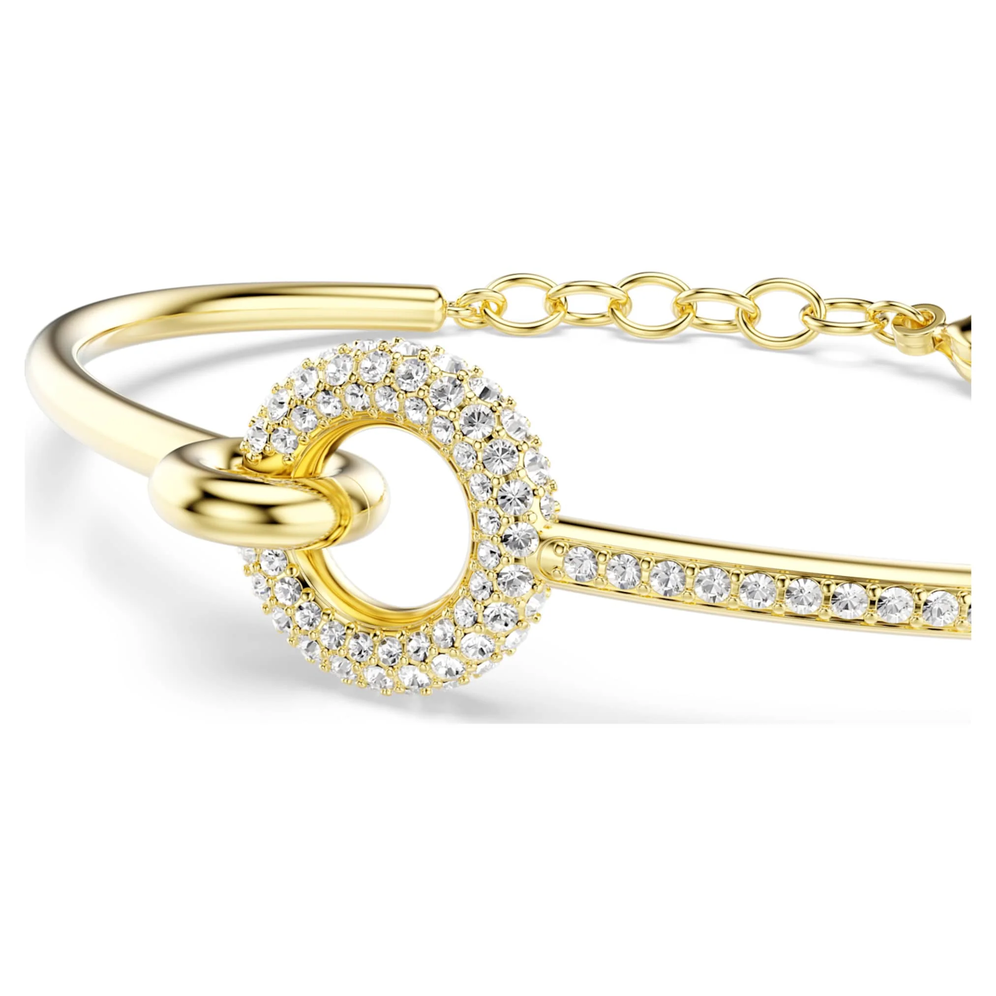 Dextera bangle Round cut, White, Gold-tone plated - Image 4