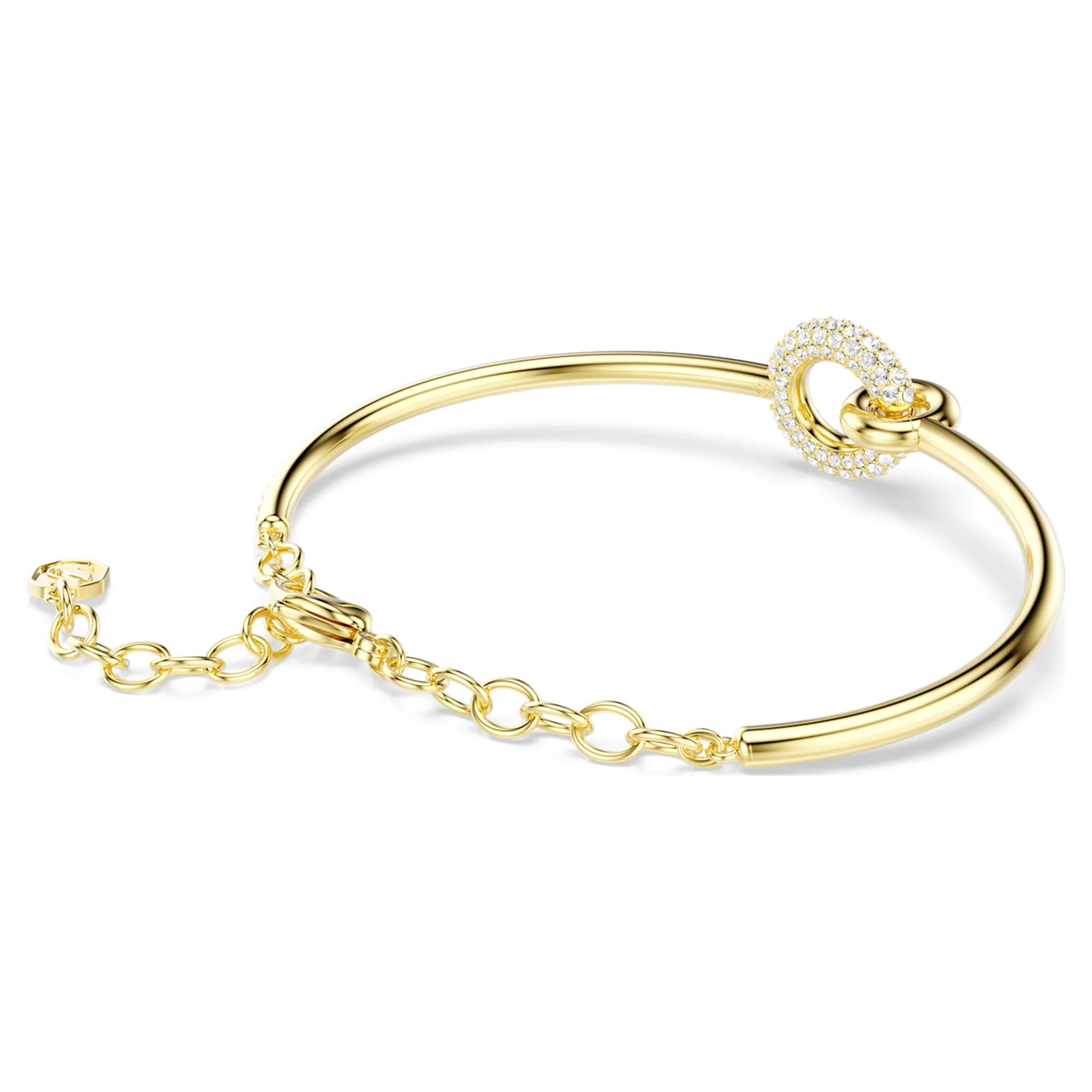 Dextera bangle Round cut, White, Gold-tone plated - Image 5
