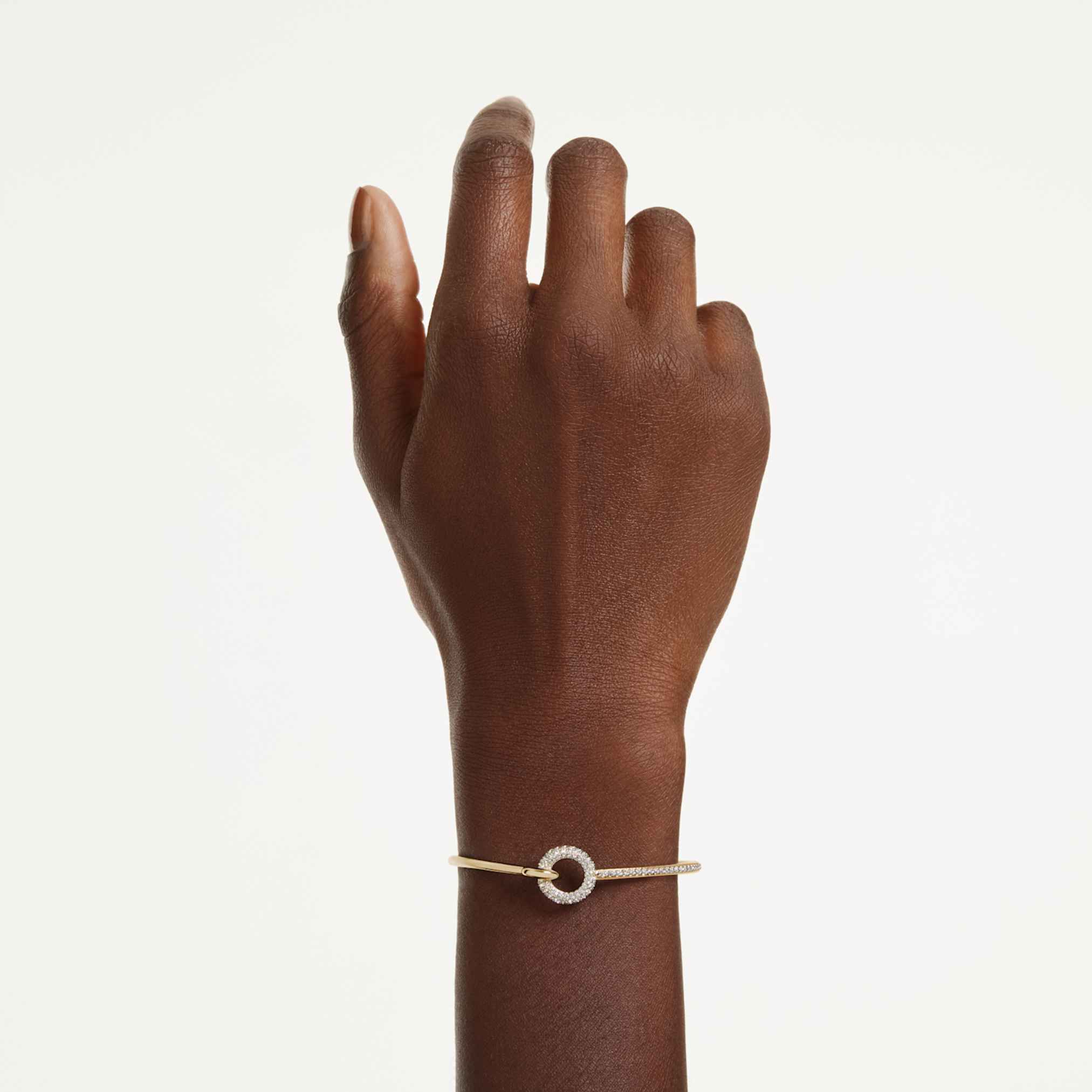 Dextera bangle Round cut, White, Gold-tone plated - Image 6
