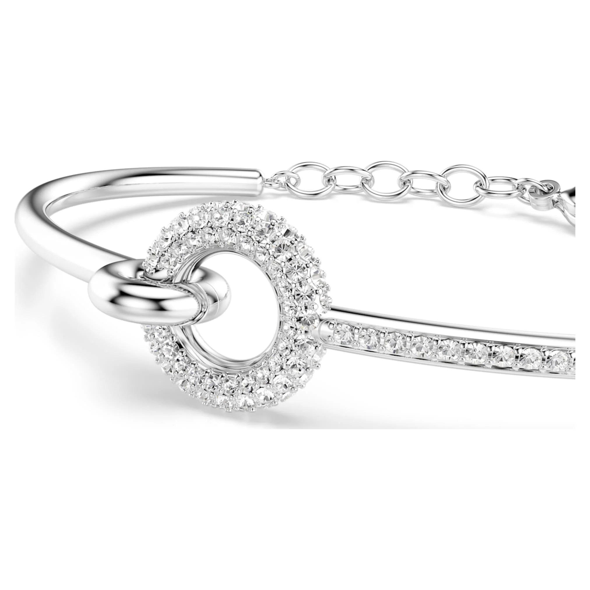 Dextera bangle Round cut, White, Rhodium plated - Image 4
