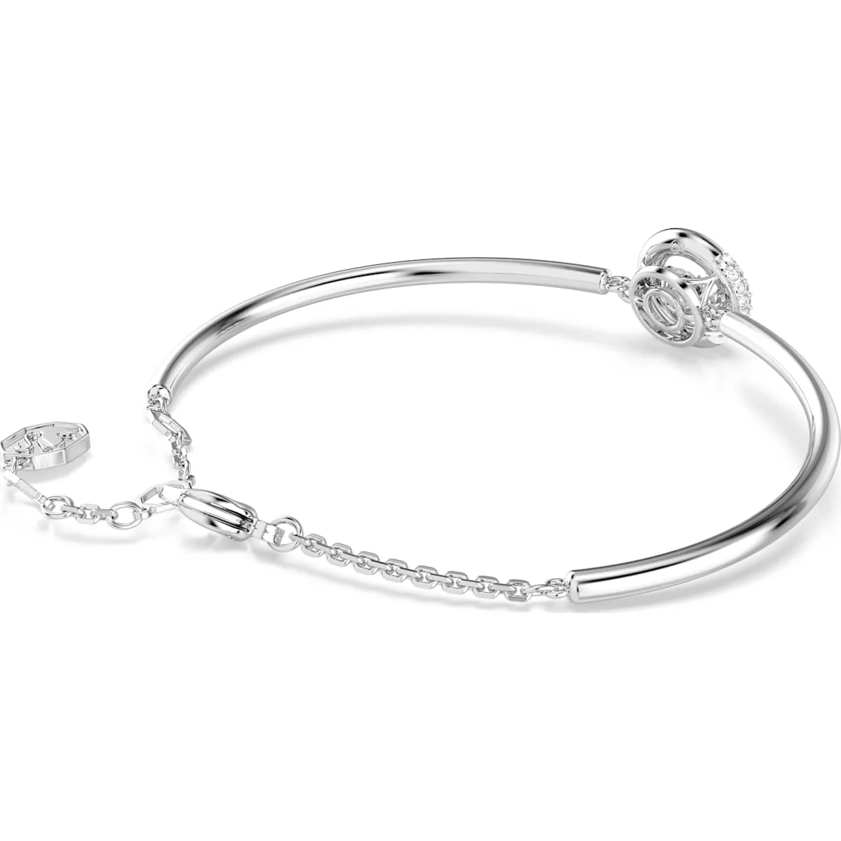 Dextera bangle, Round cut, White, Rhodium plated - Image 5