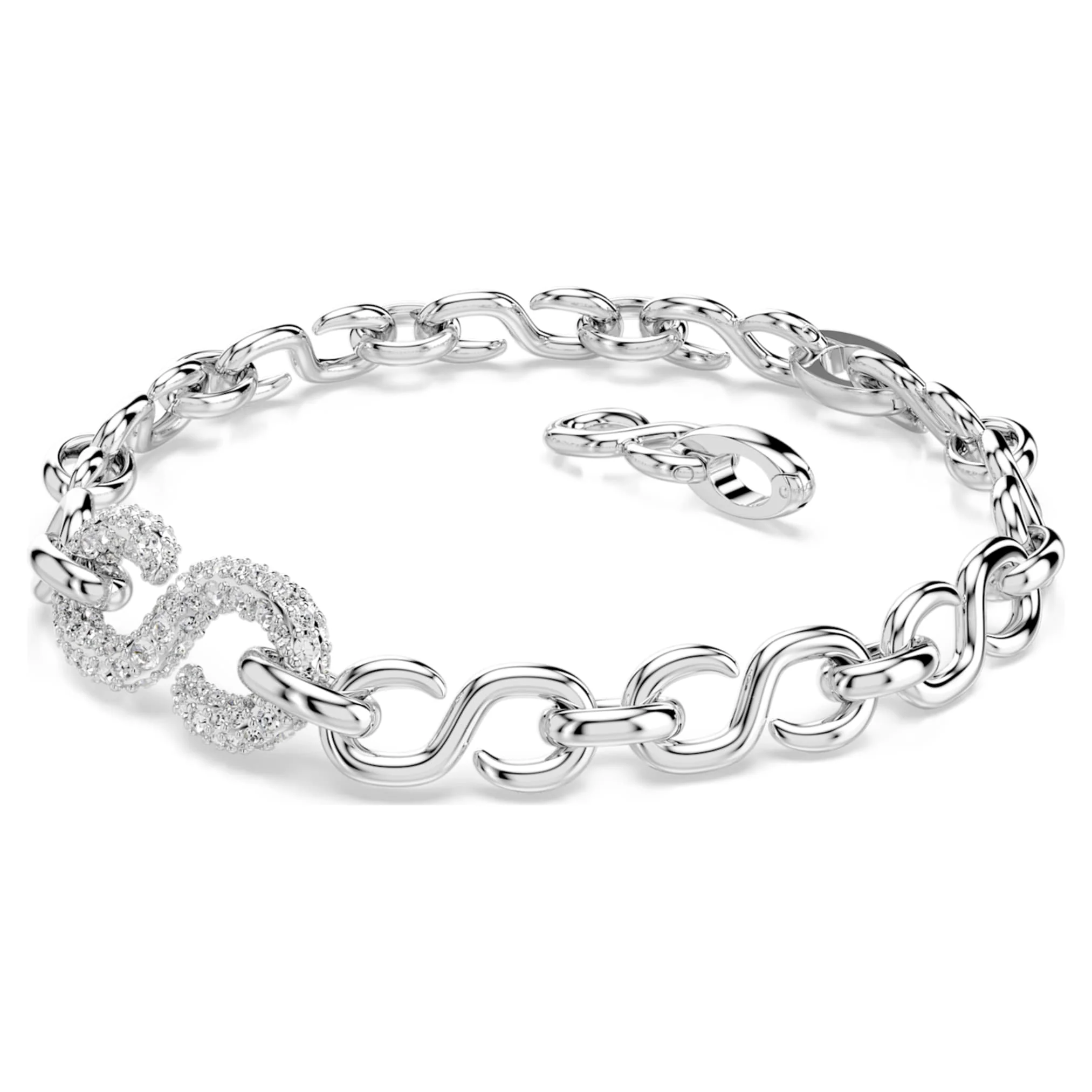 Dextera bracelet Round cut, White, Rhodium plated - Image 2