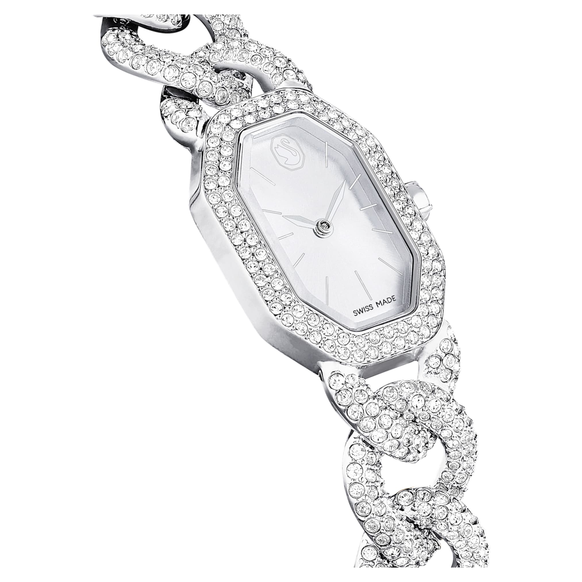 Dextera Chain watch Swiss Made, Crystal bracelet, Silver tone, Stainless Steel - Image 6