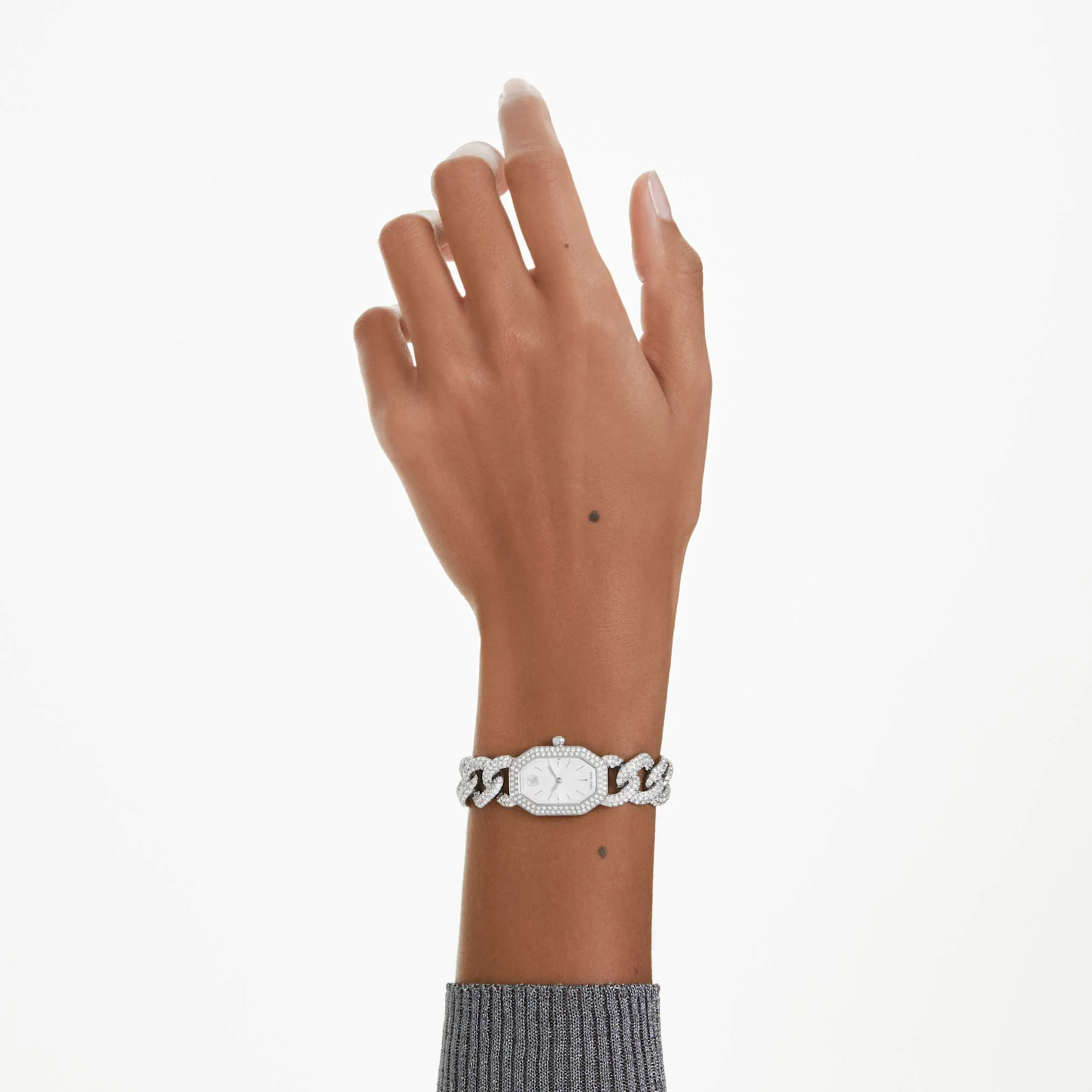 Dextera Chain watch Swiss Made, Crystal bracelet, Silver tone, Stainless Steel - Image 7