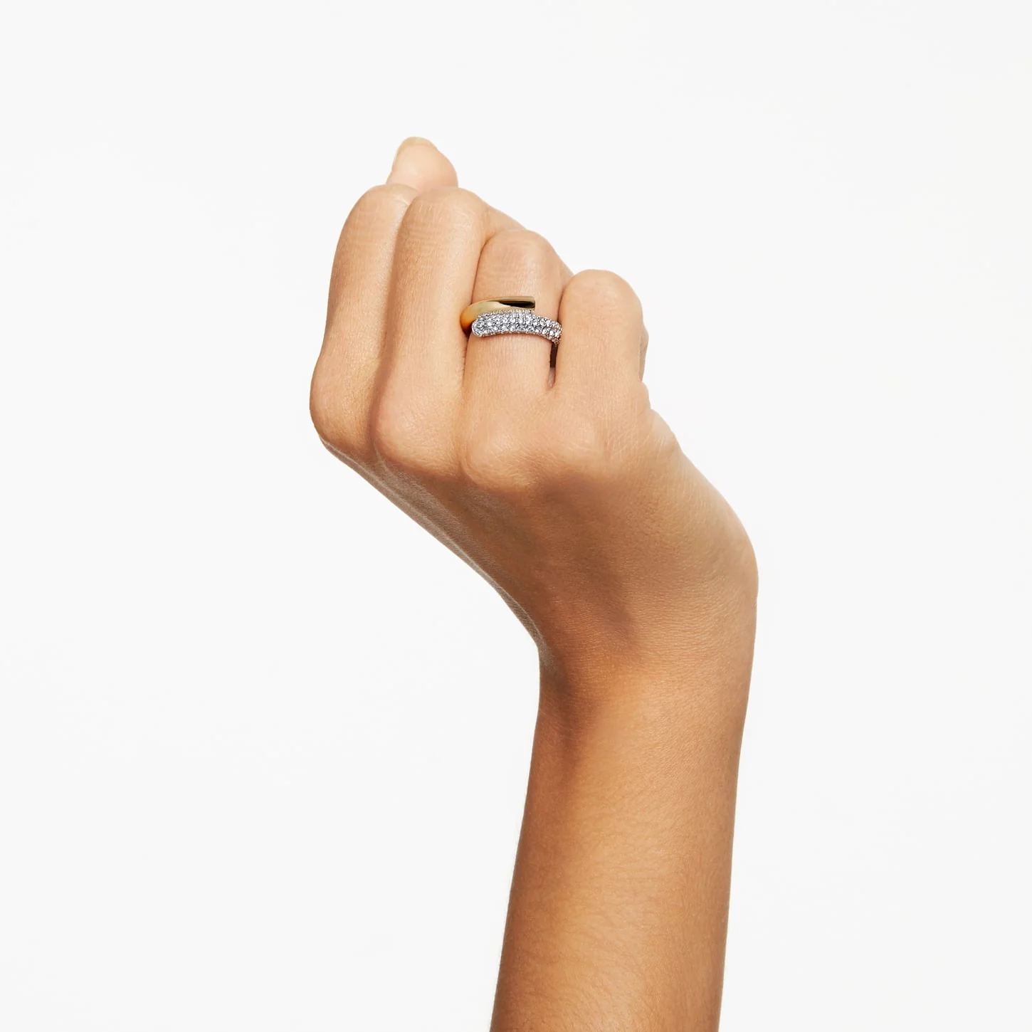 Dextera cocktail ring White, Gold-tone plated - Image 5