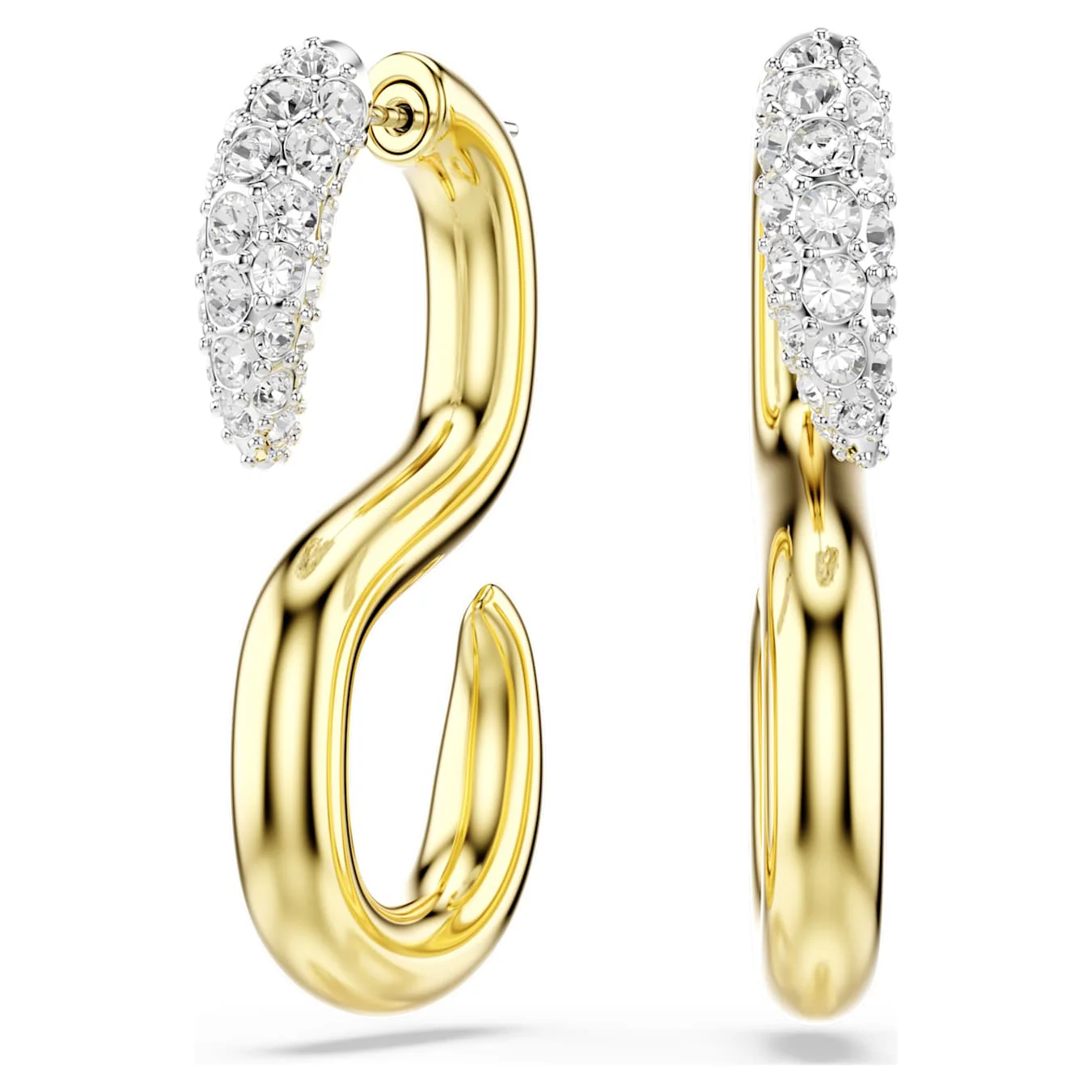 Dextera earrings Round cut, White, Mixed metal finish