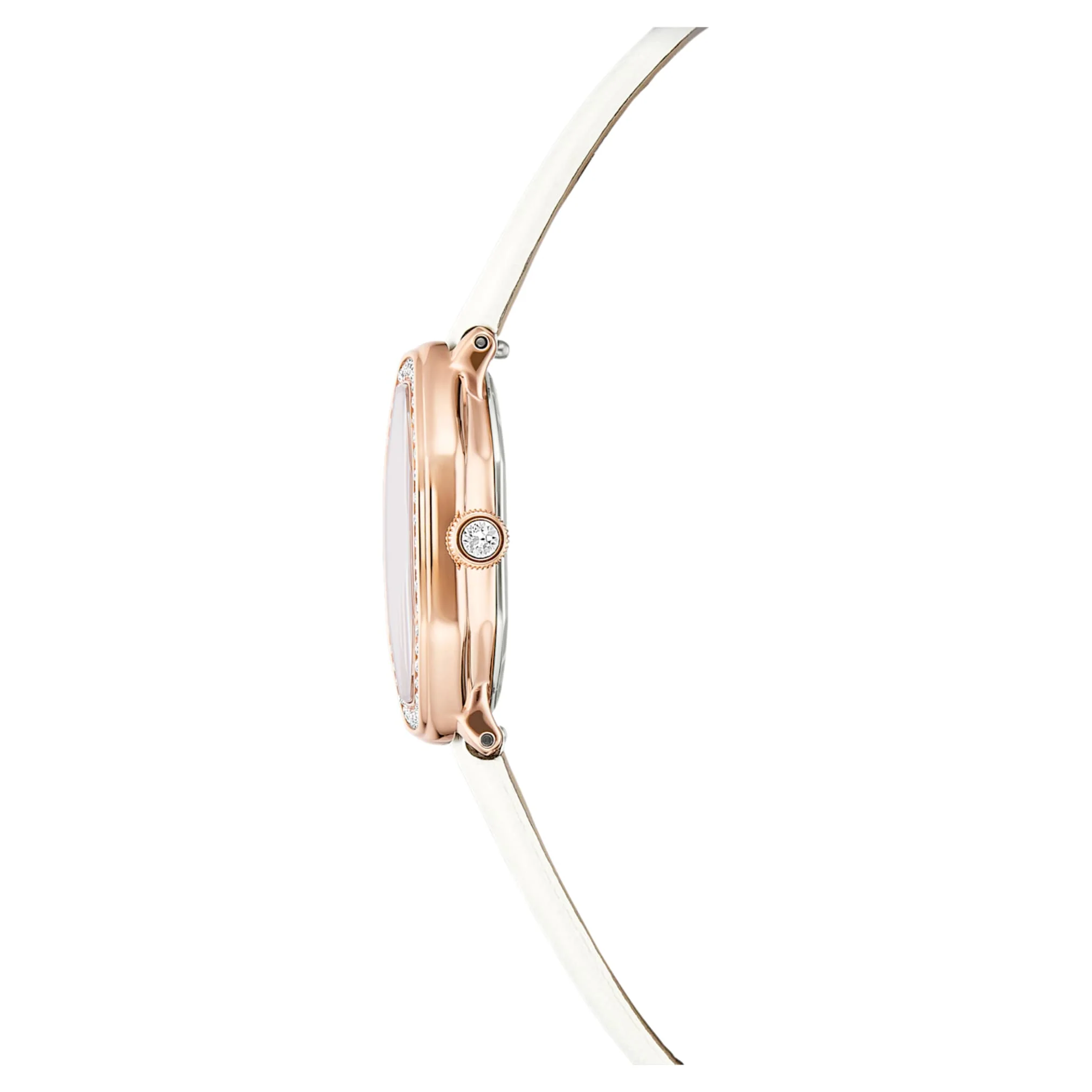 Dextera octagon watch Swiss Made, Leather strap, White, Rose gold-tone finish - Image 5