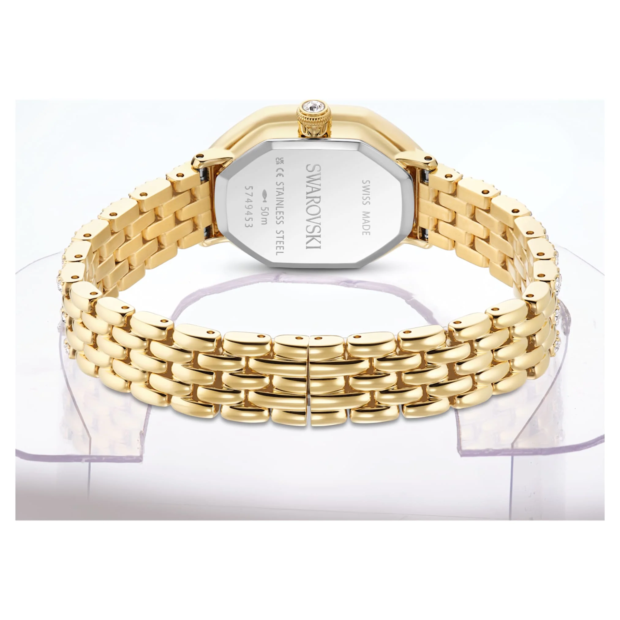 Dextera octagon watch Swiss Made, Metal bracelet, Gold tone, Gold-tone finish - Image 3