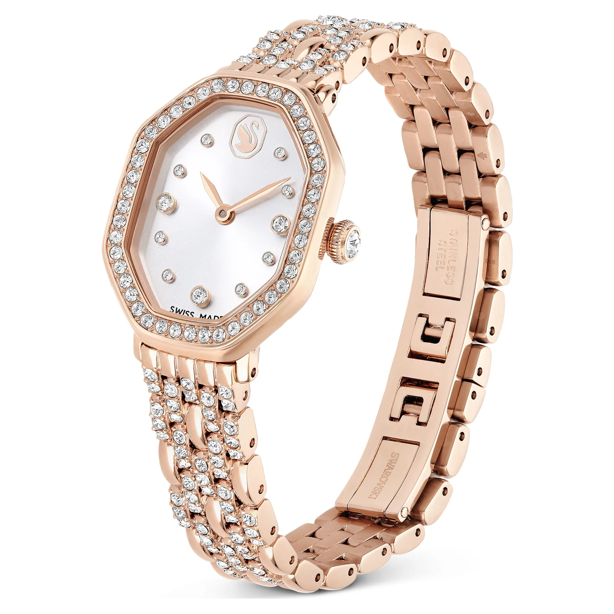 Dextera Octagon watch Swiss Made, Metal bracelet, Gold tone, Rose gold-tone finish - Image 2