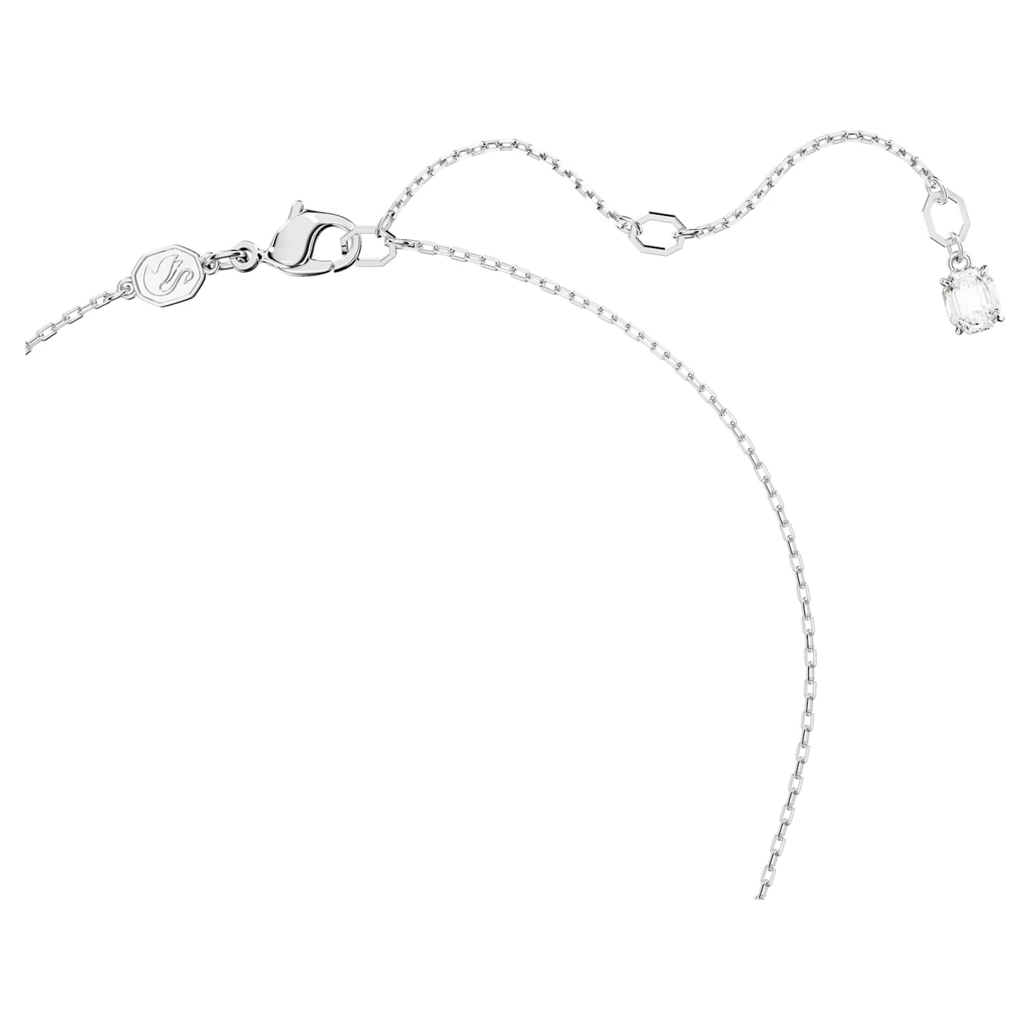 Dextera pendant Interlocking loop, White, Rhodium plated - Image 3