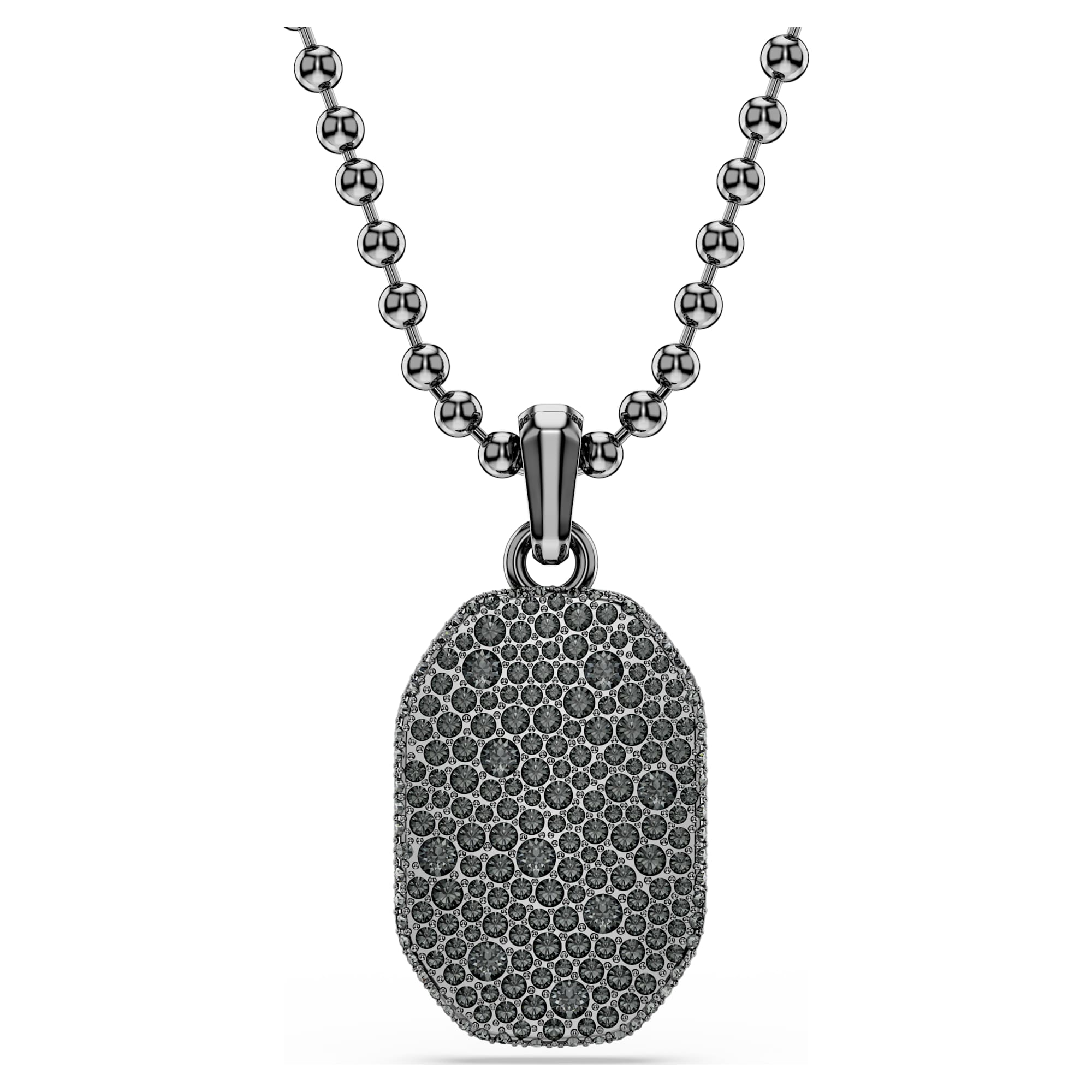 Dextera pendant Octagon shape, Round cut, Black, Ruthenium plated