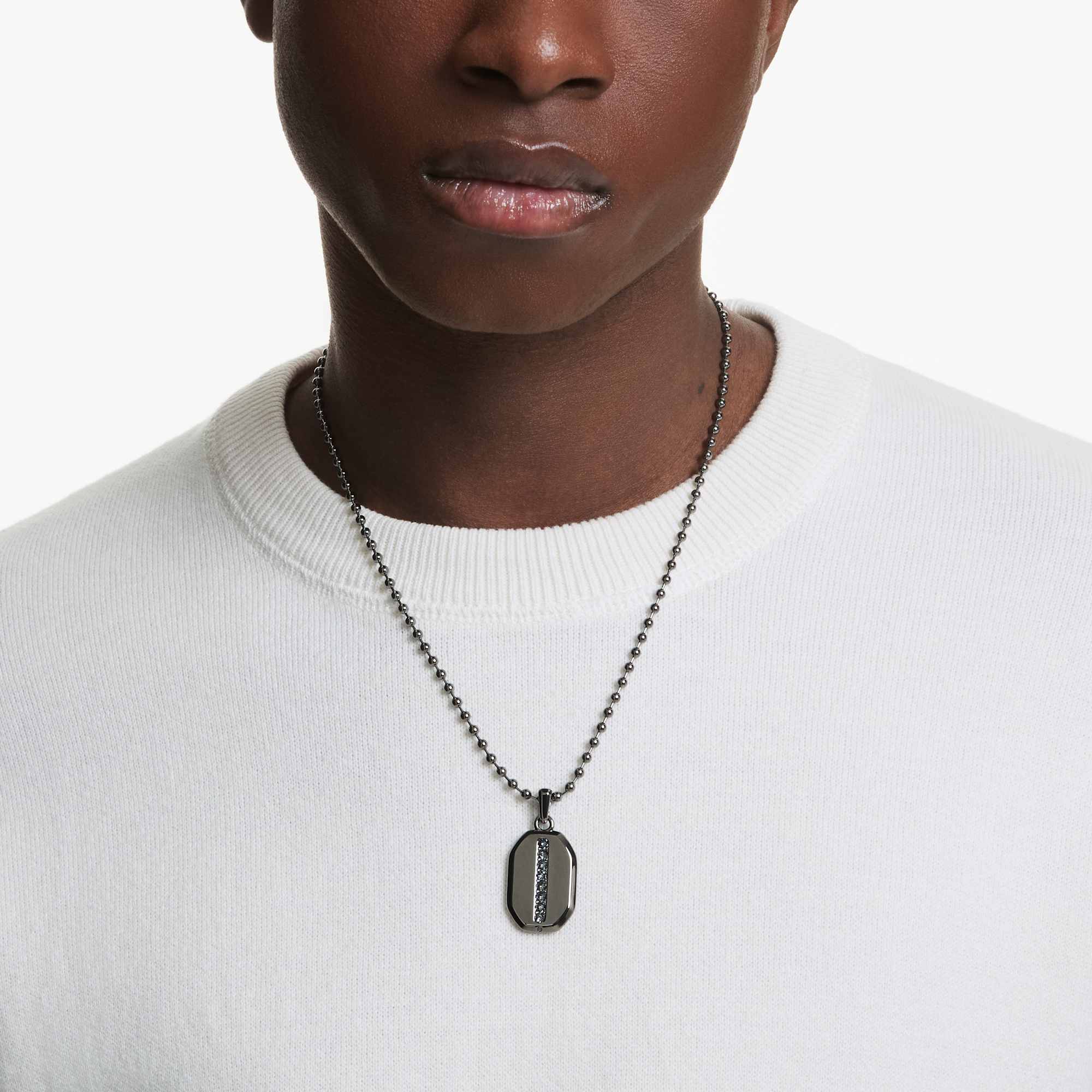Dextera pendant Octagon shape, Round cut, Black, Ruthenium plated - Image 6