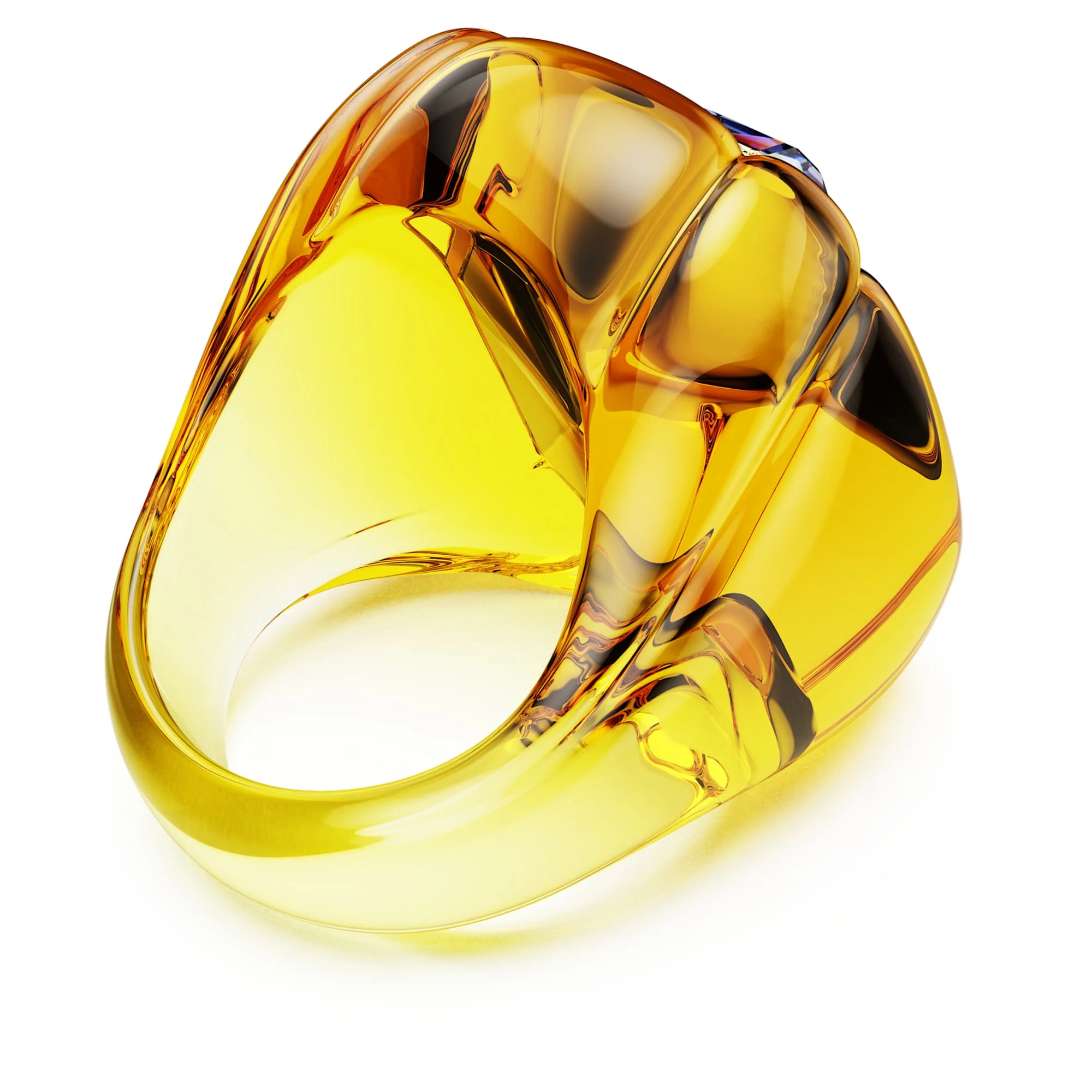 Dulcis cocktail ring Cushion cut, Pavé, Yellow - Image 4