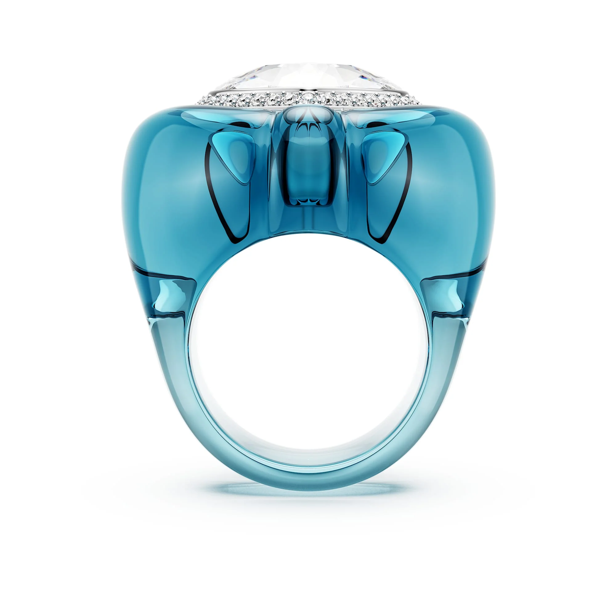 Dulcis cocktail ring Heart cut, Pavé, Heart, Blue - Image 3