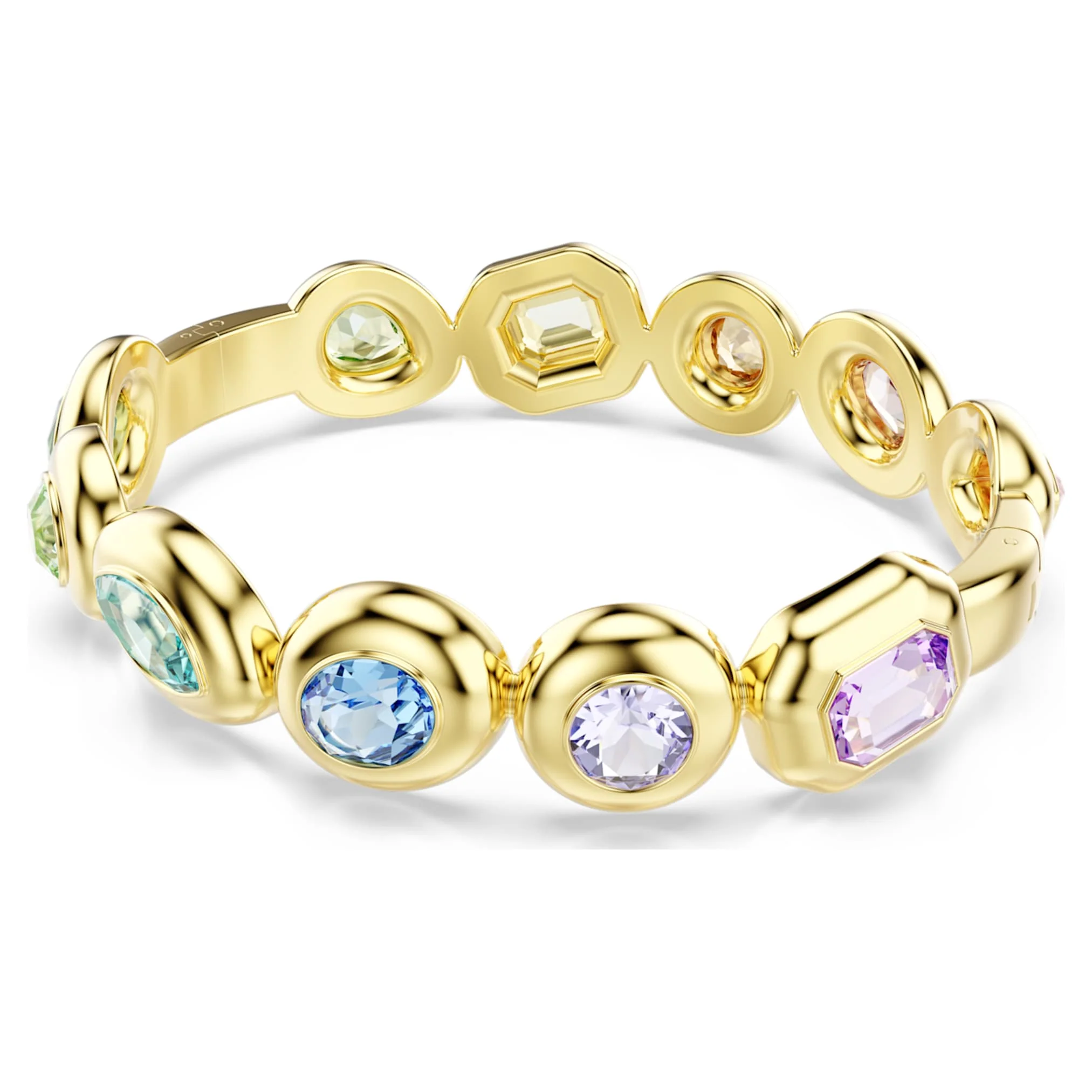 Gema bangle Mixed cuts, Multicolored, Gold-tone plated - Image 2