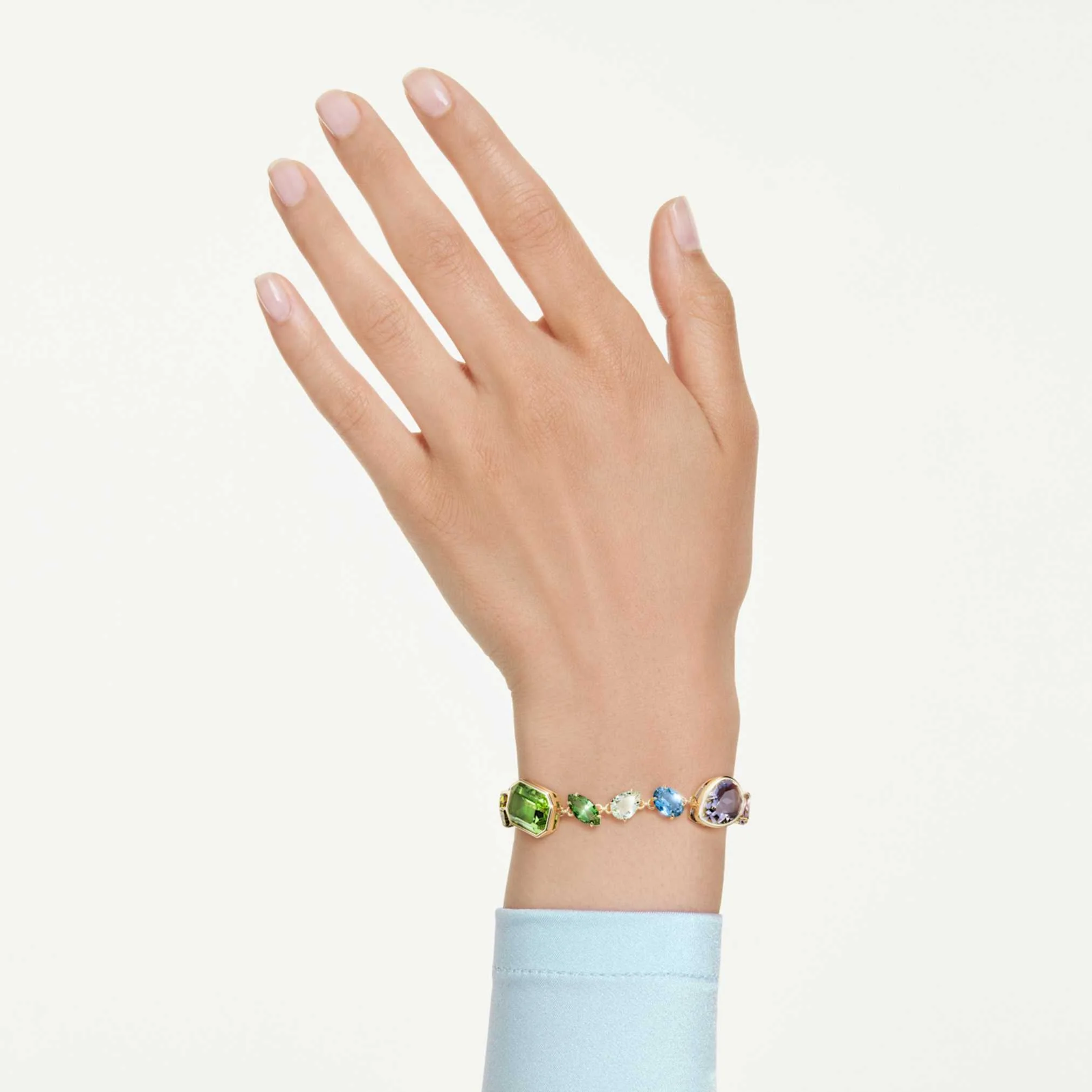 Gema bracelet Mixed cuts, Multicolored, Gold-tone plated - Image 6