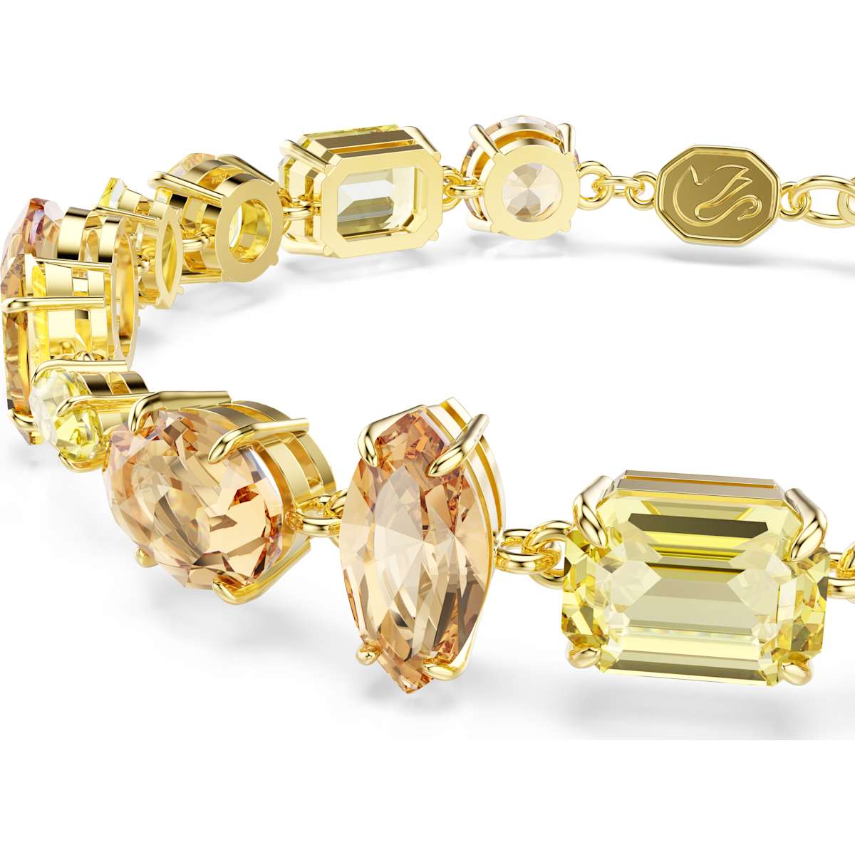 Gema bracelet, Mixed cuts, Yellow, Gold-tone plated - Image 4