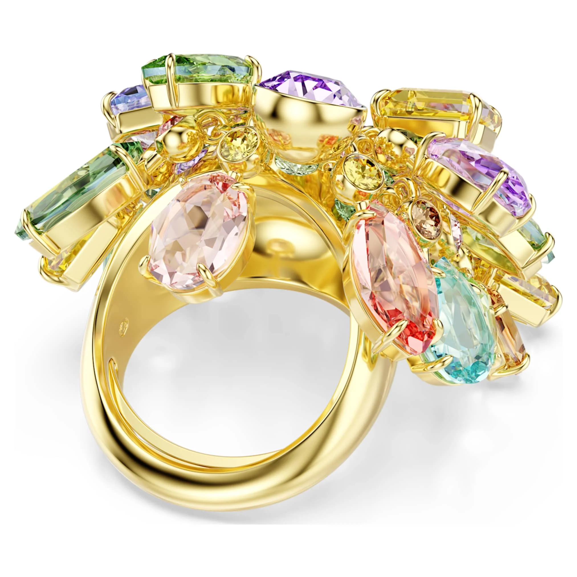 Gema cocktail ring Mixed cuts, Multicolored, 18K gold finish - Image 4