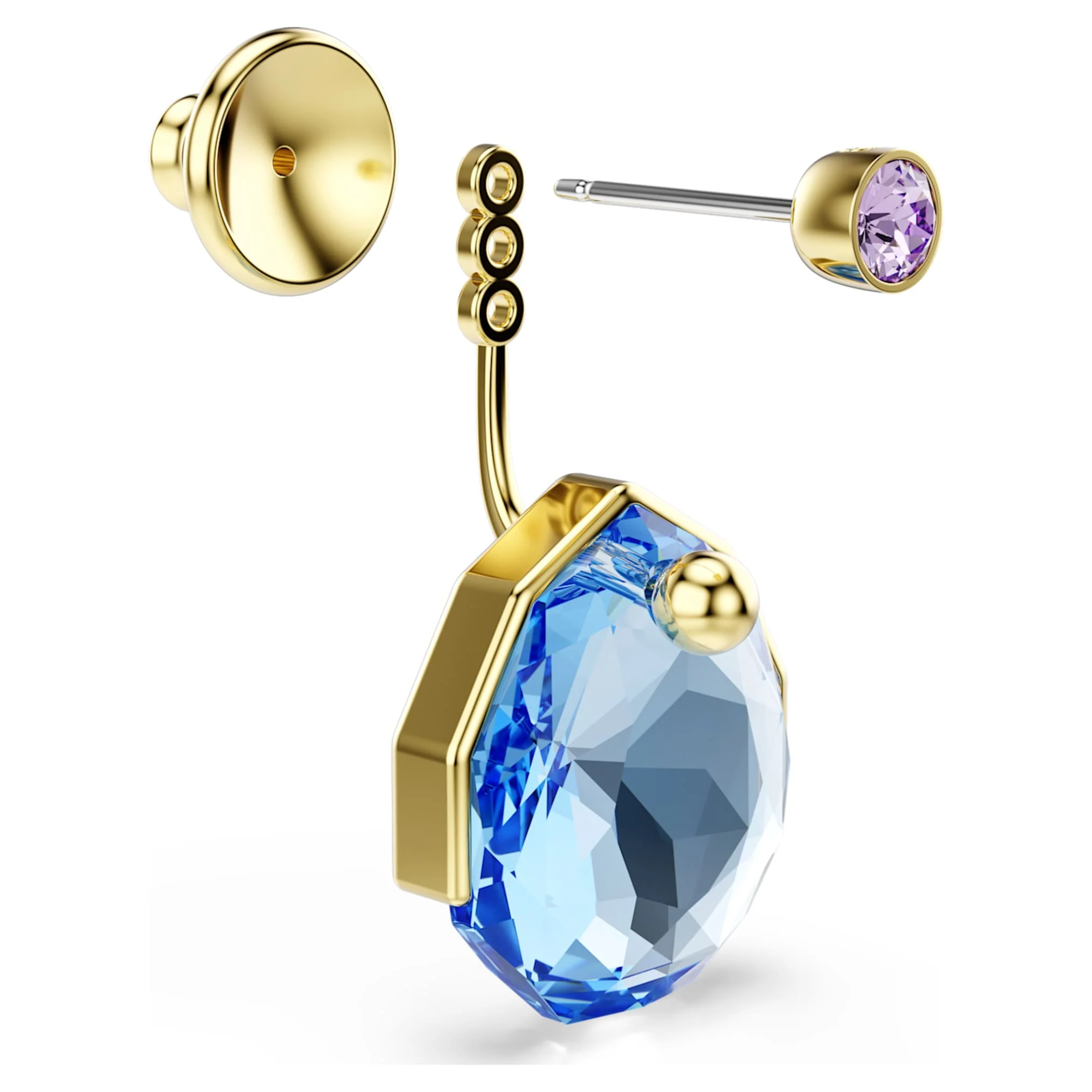 Gema earring jackets Blue, Gold-tone plated - Image 3