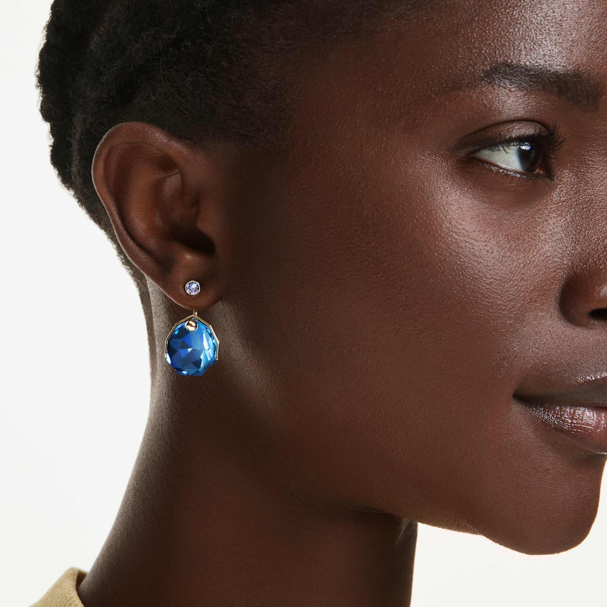 Gema earring jackets Blue, Gold-tone plated - Image 5