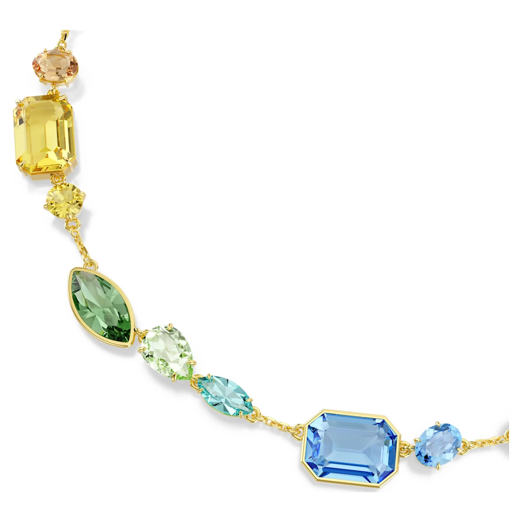 Gema necklace Mixed cuts, Multicolored, Gold-tone plated - Image 4