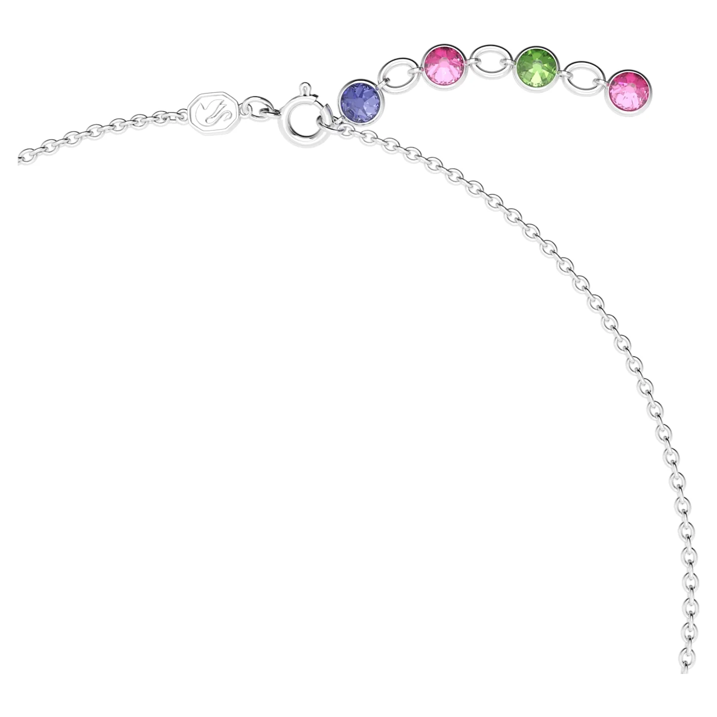 Gema necklace Mixed cuts, Multicolored, Rhodium plated - Image 3