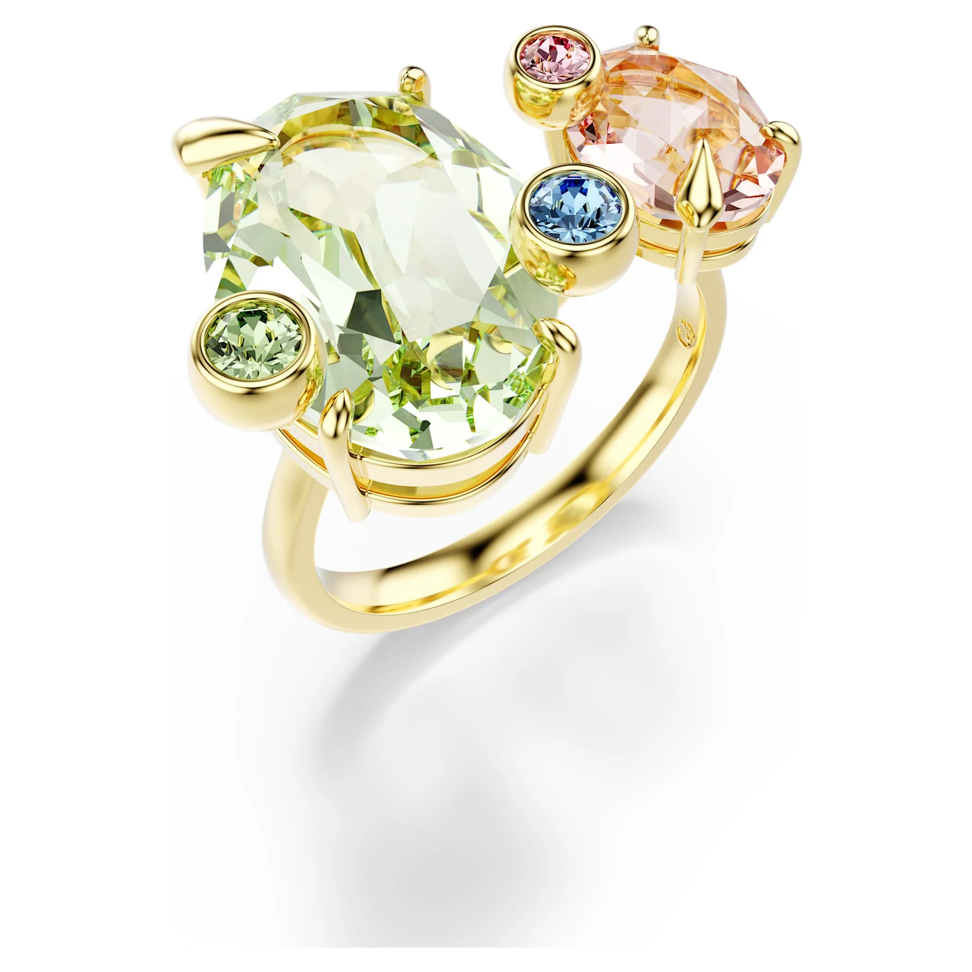 Gema ring Set (3), Mixed cuts, Multicoloured, Gold-tone plated - Image 3