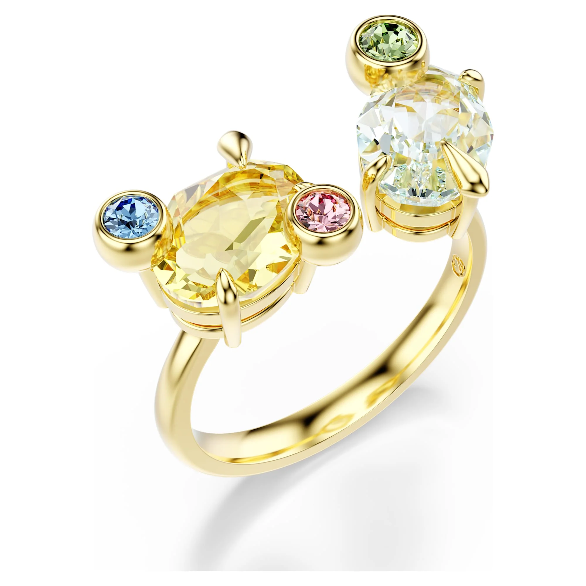 Gema ring Set (3), Mixed cuts, Multicoloured, Gold-tone plated - Image 4
