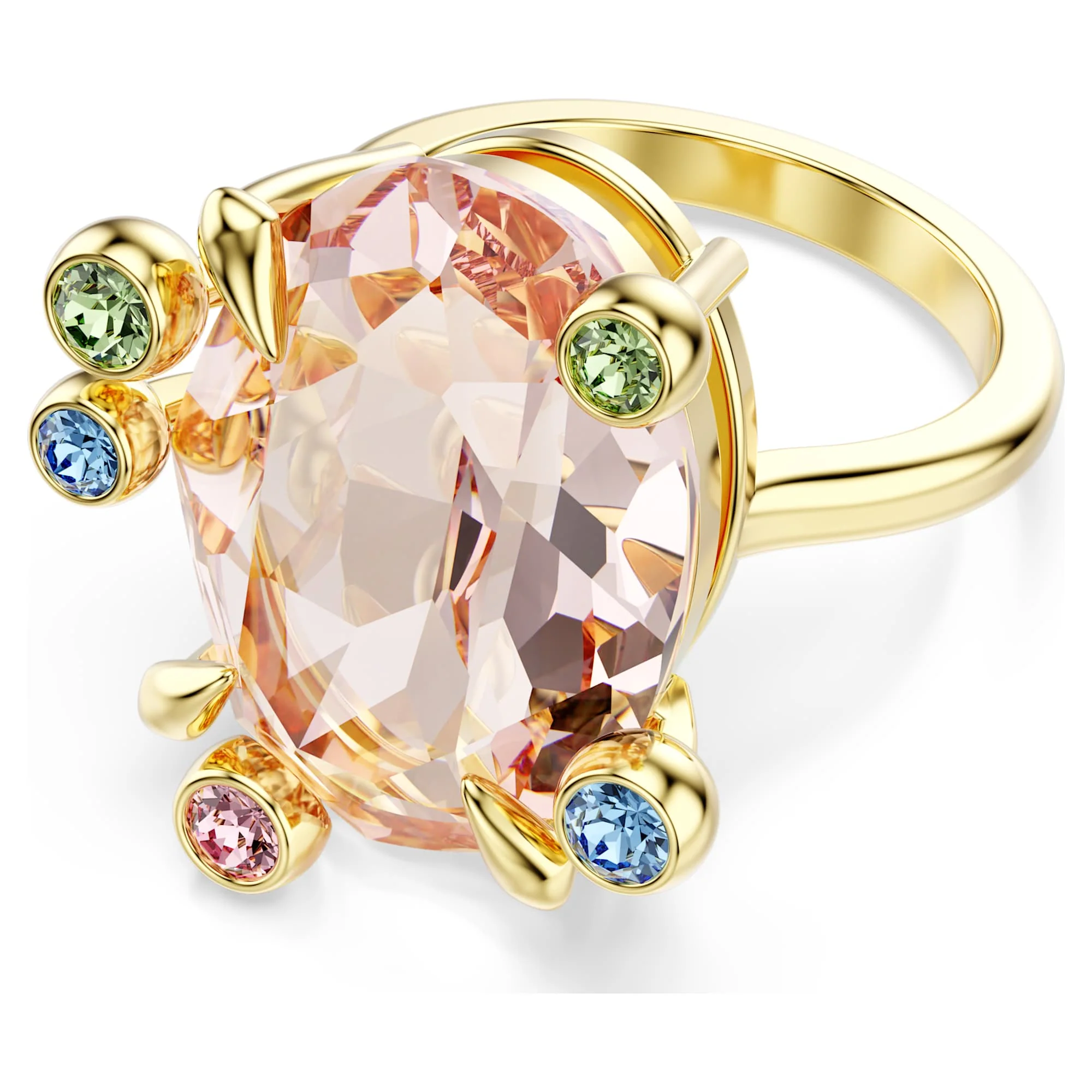 Gema ring Set (3), Mixed cuts, Multicoloured, Gold-tone plated - Image 5
