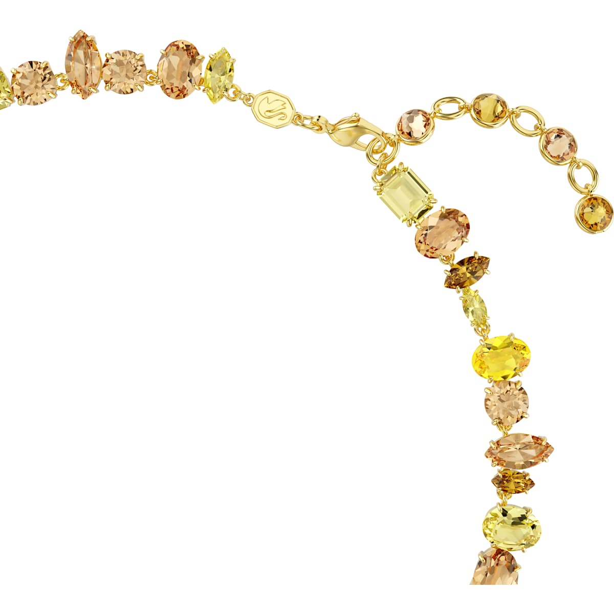 Gema Tennis necklace, Mixed cuts, Yellow, Gold-tone plated - Image 3