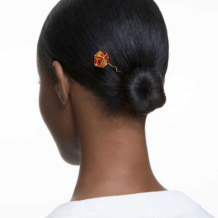 Hair pin Pink, Gold-tone plated - Image 3