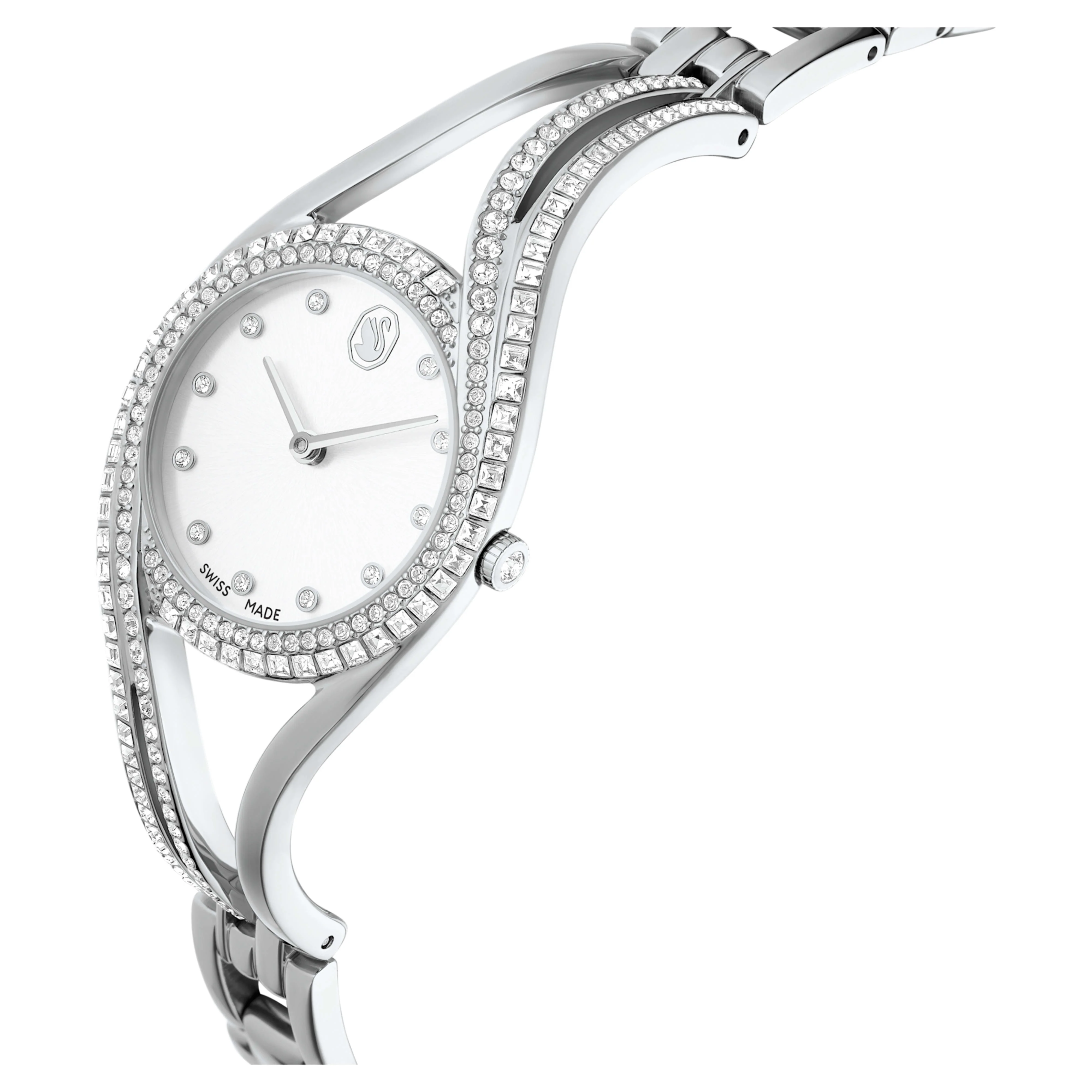 Hyperbola bangle watch Swiss Made, Metal bracelet, Silver tone, Stainless steel - Image 4