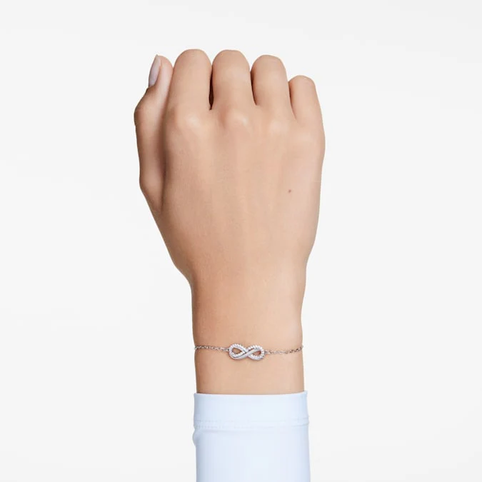 Hyperbola bracelet Infinity, White, Rhodium plated - Image 5