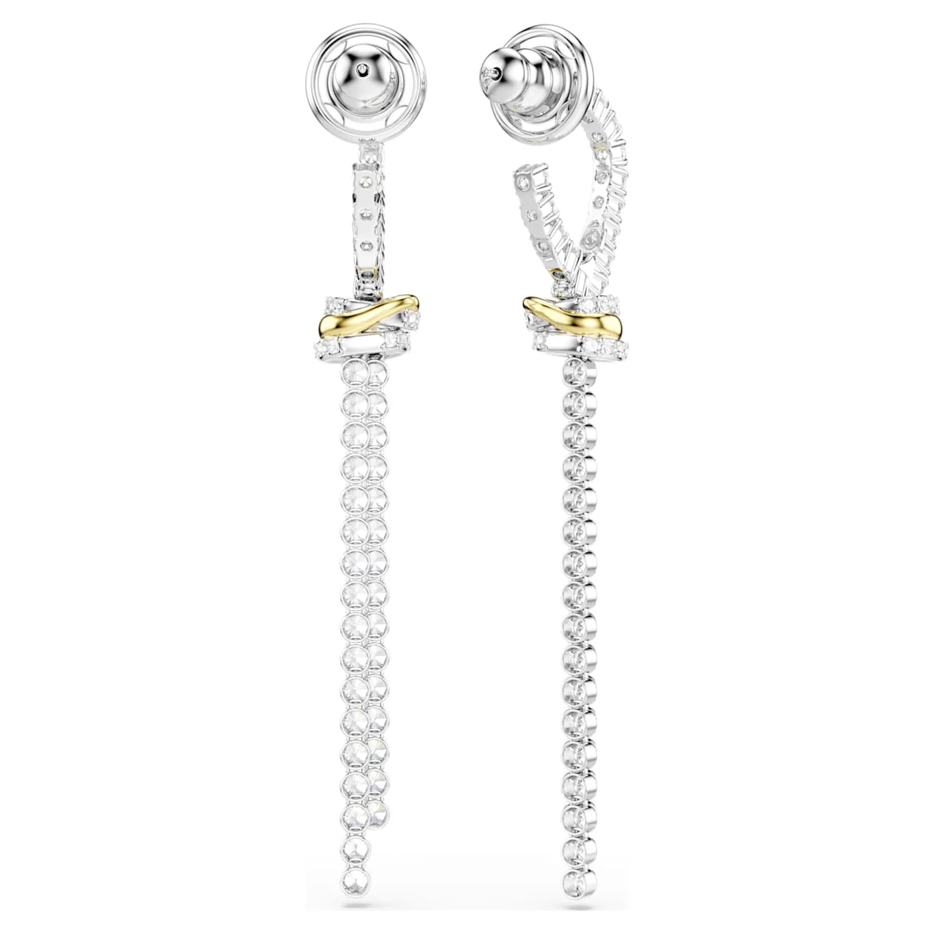 Hyperbola drop earrings Round cut, Knot, White, Mixed metal finish - Image 4