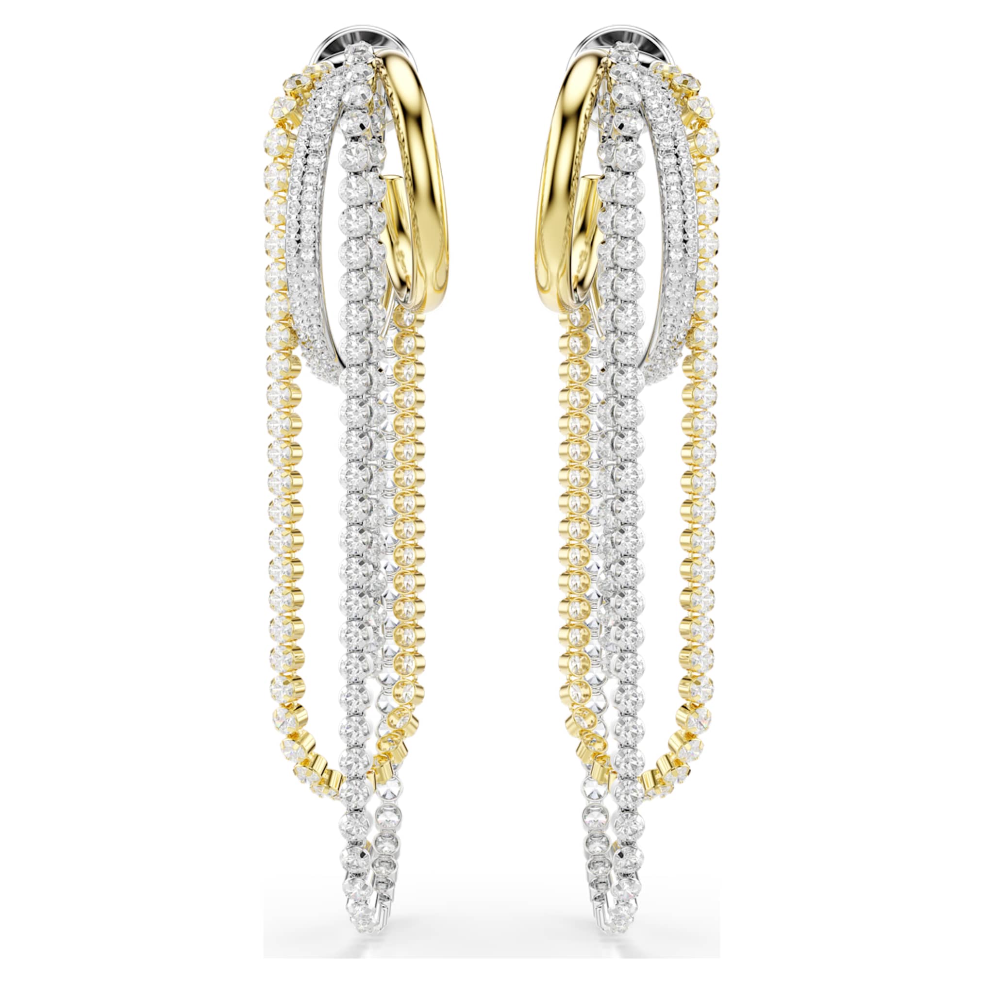 Hyperbola earrings Layered, Round cut, White, Mixed metal finish - Image 2