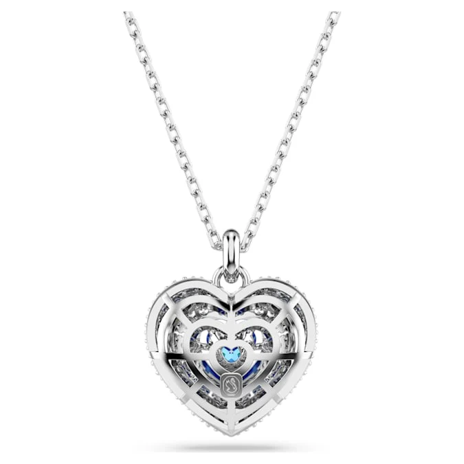 Hyperbola pendant Heart, Blue, Rhodium plated - Image 4