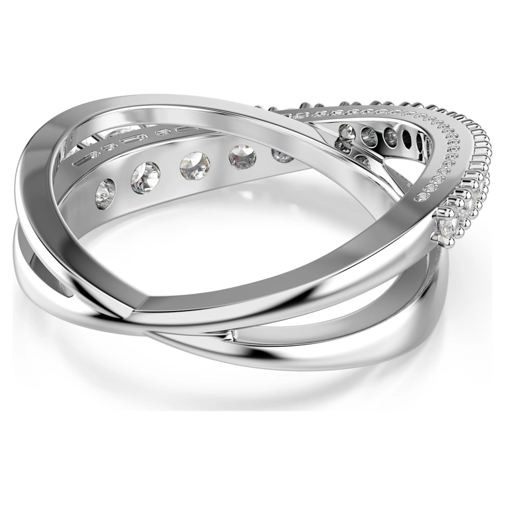 Hyperbola ring Mixed cuts, White, Silver-tone finish - Image 4