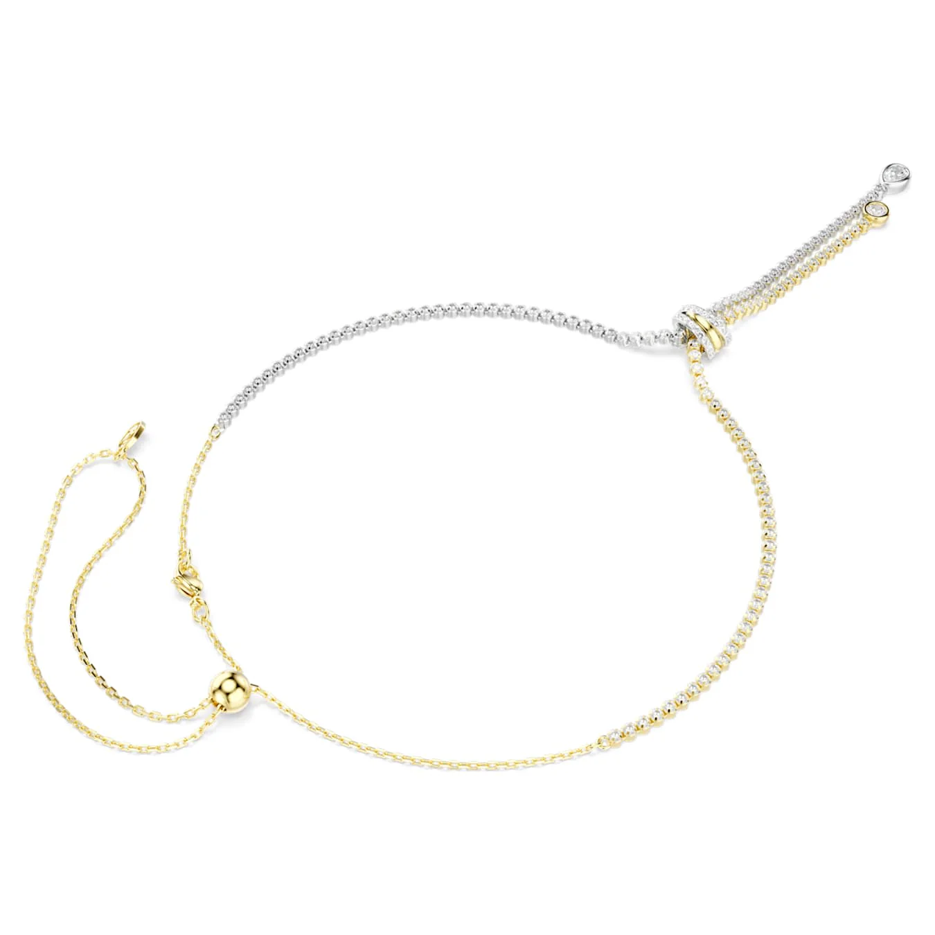 Hyperbola Y necklace Round cut, Knot, White, Mixed metal finish - Image 4
