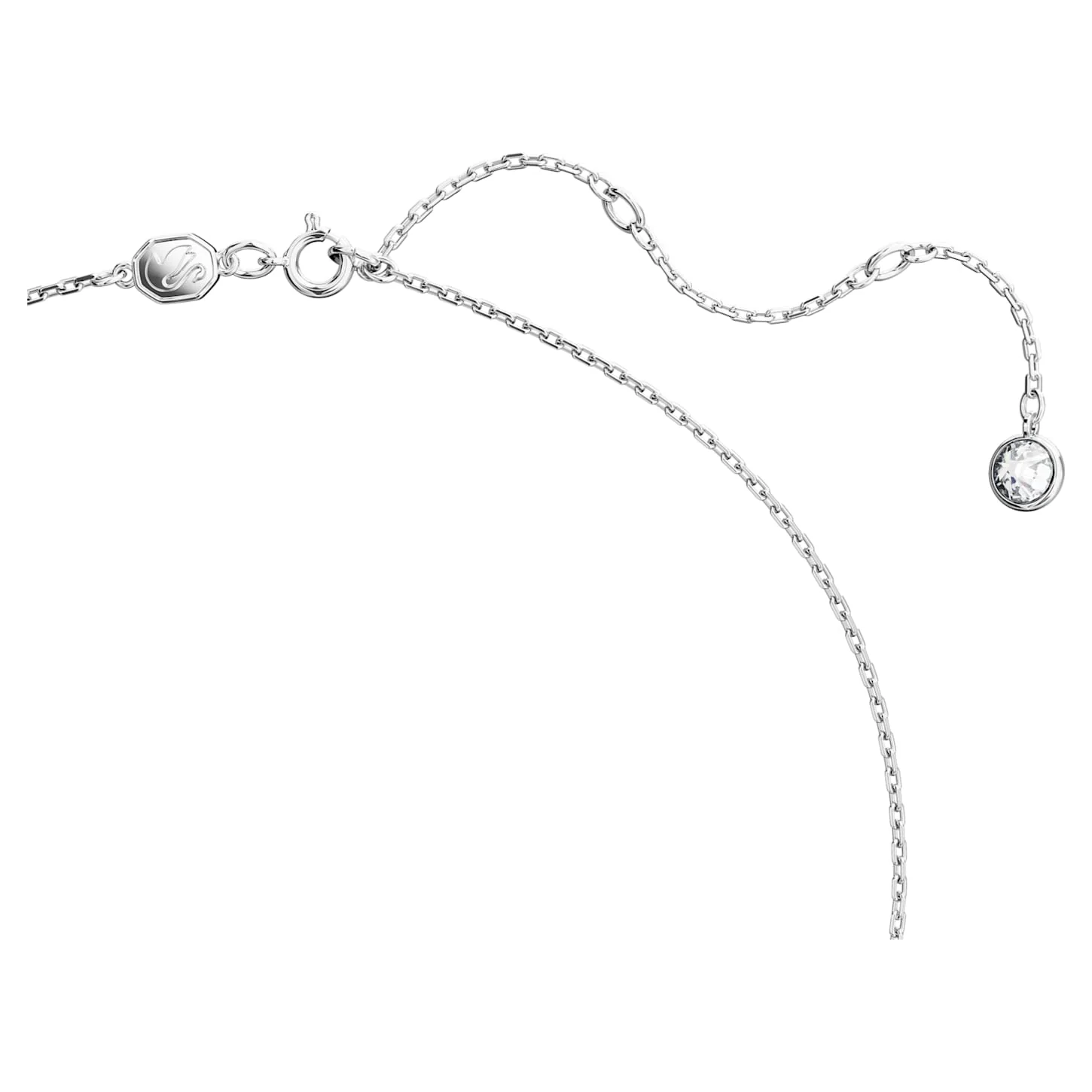 Iconic Swan pendant Swan, Small, White, Rhodium plated - Image 3