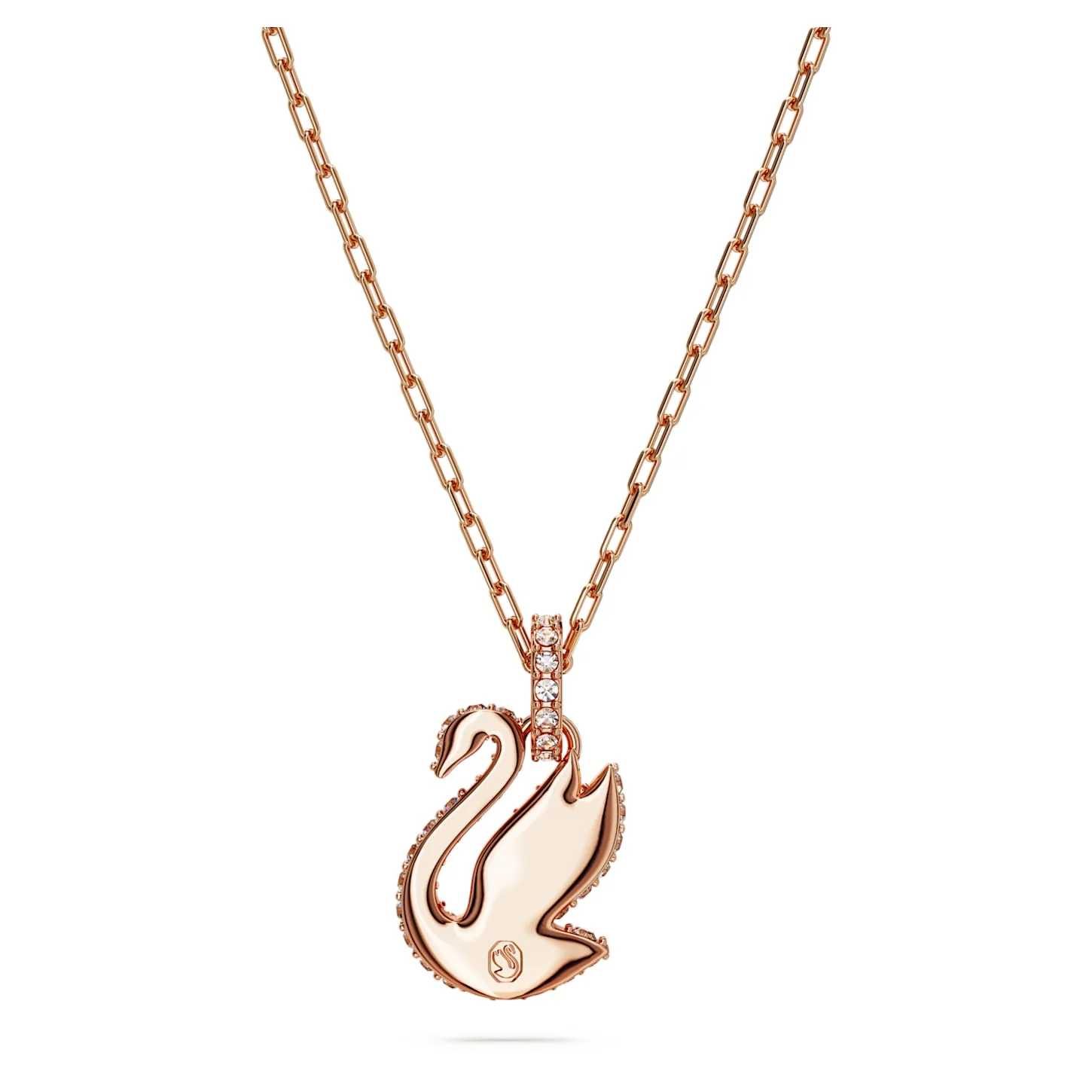 Iconic Swan pendant Swan, Small, White, Rose gold-tone plated - Image 4