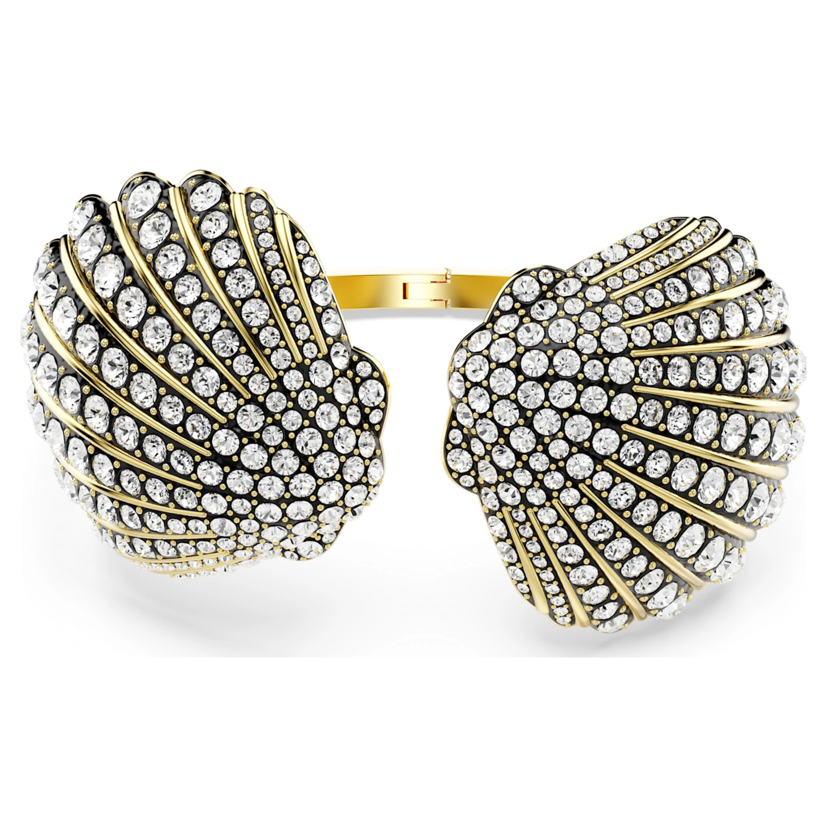 Idyllia bangle Shell, White, Gold-tone plated