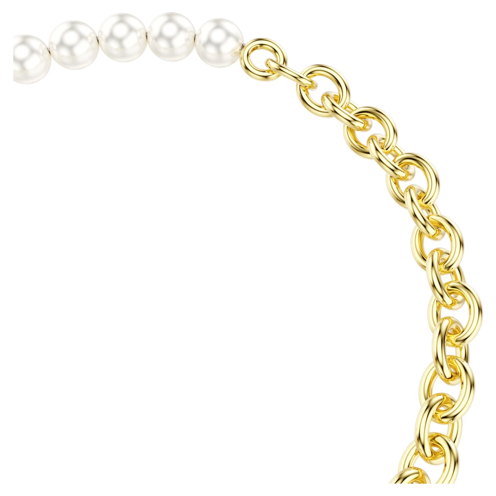 Idyllia bracelet Crystal pearl, White, Gold-tone plated - Image 3